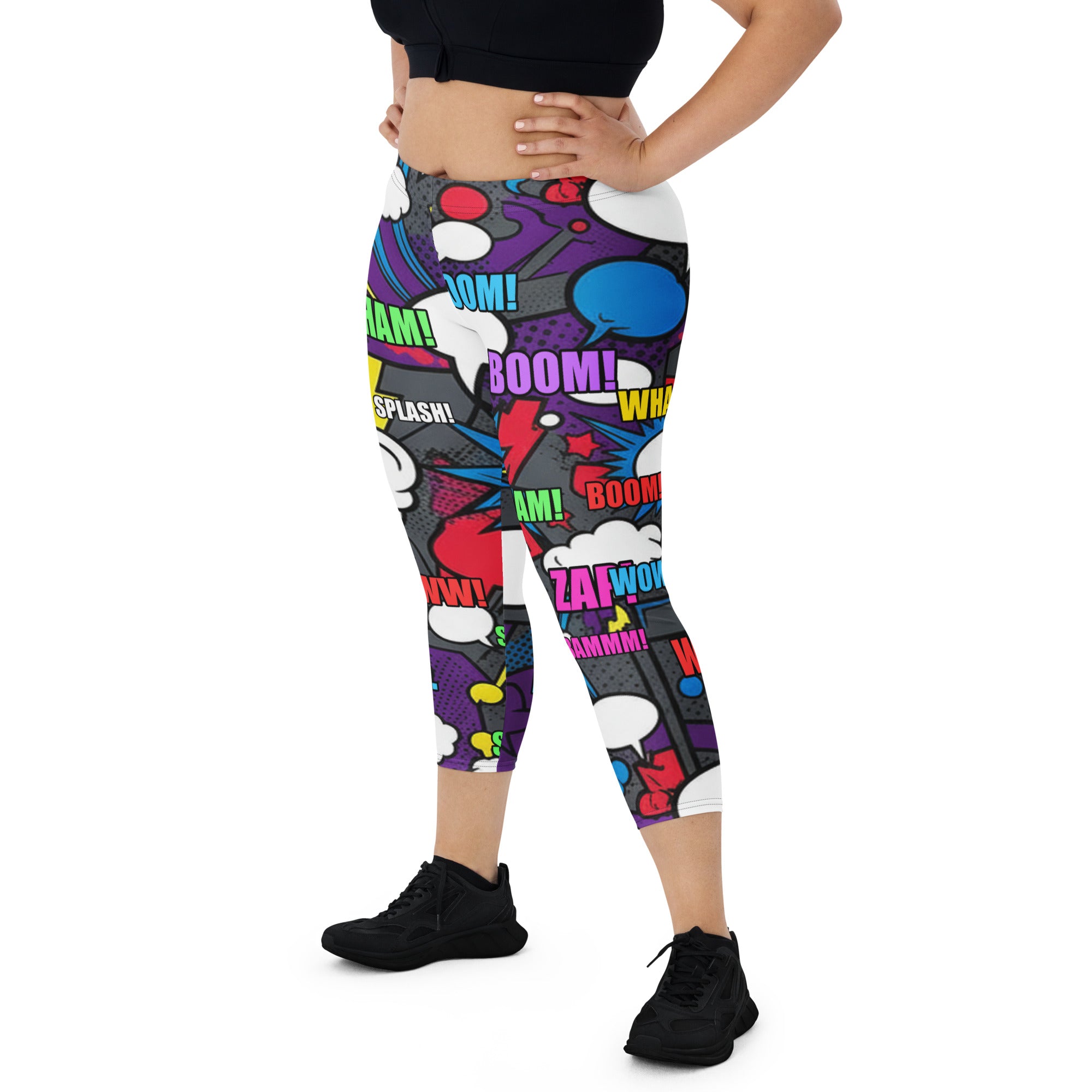 Comic Strip Dark Knight Capri Leggings | GearBunch