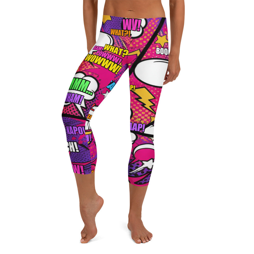 Comic Strip Girl Power Capri Leggings | GearBunch