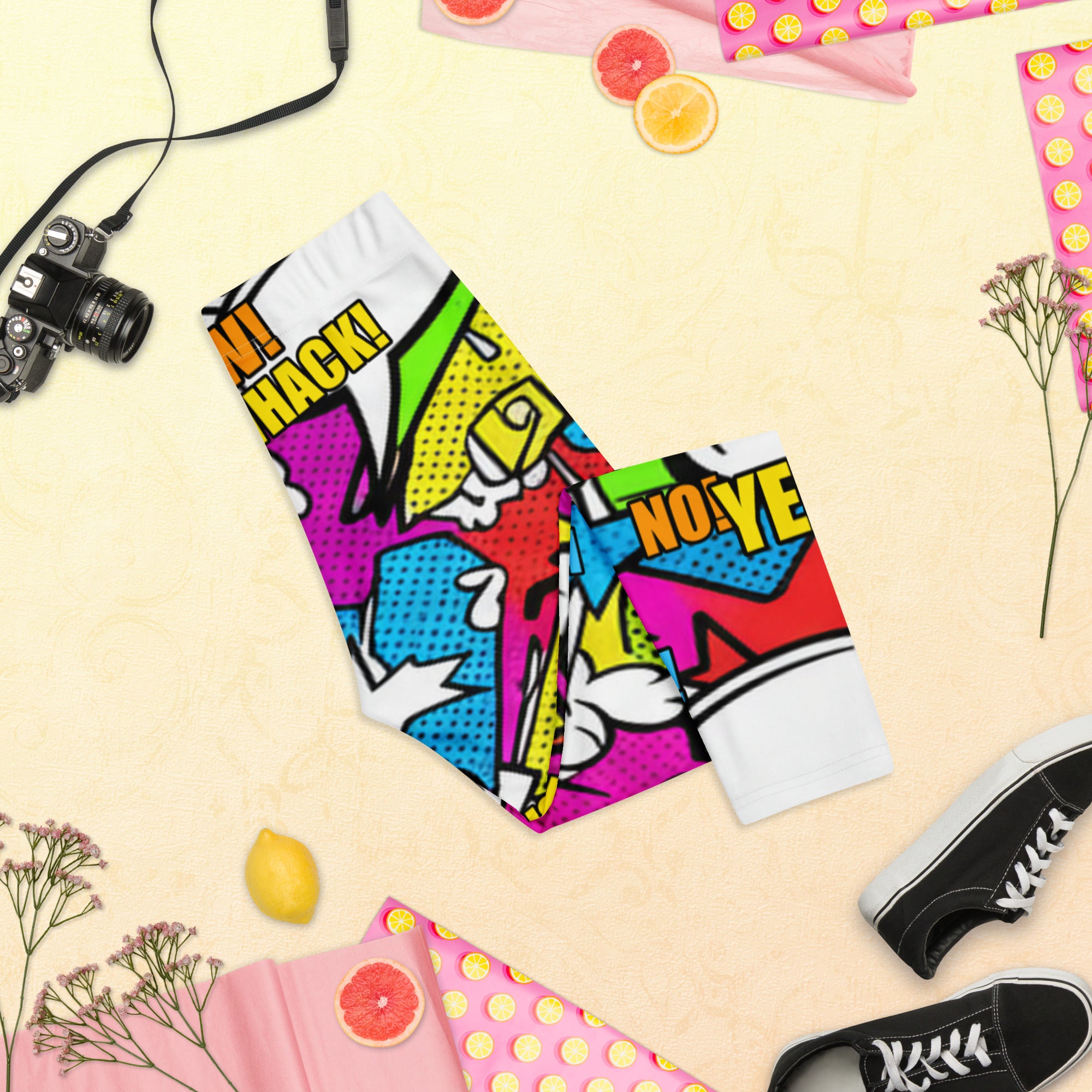 Comic Strip Graffiti Street Capri Leggings | GearBunch