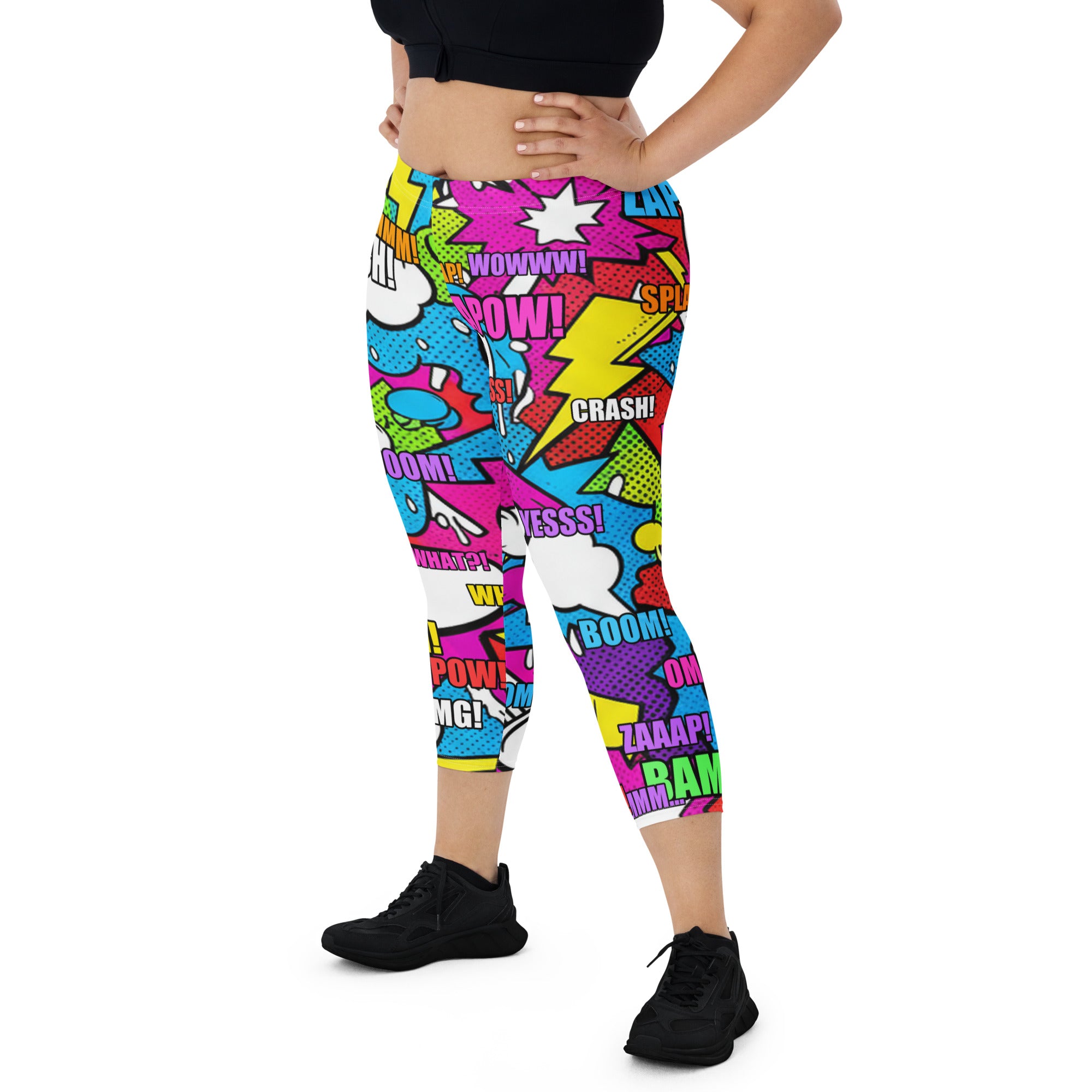 Comic Strip Graffiti Street Capri Leggings | GearBunch