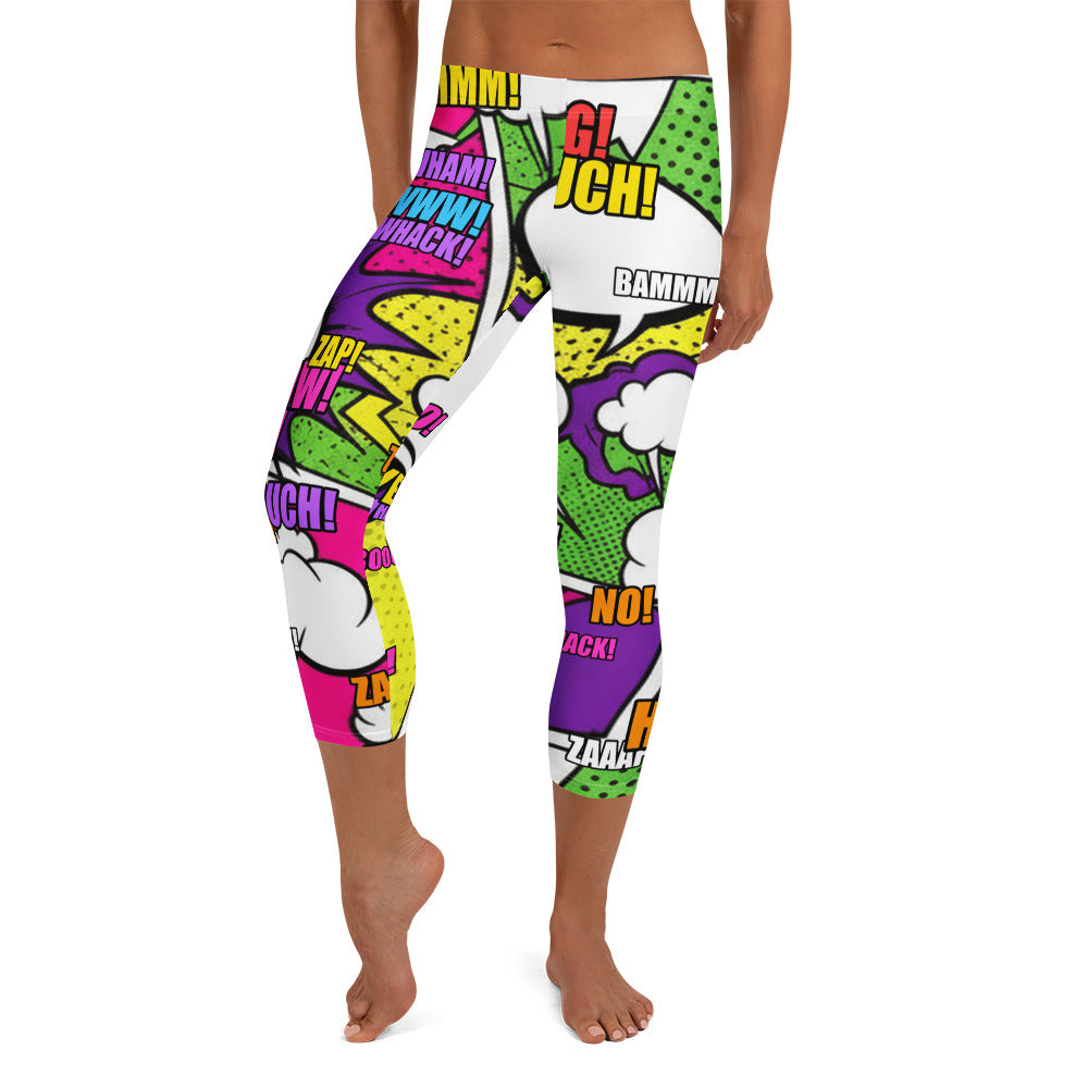 Comic Villain Neon Capri Leggings | GearBunch