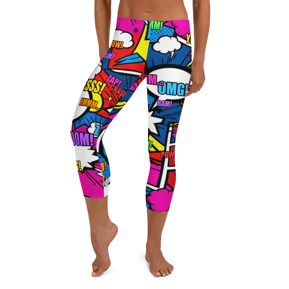 Comic Ninja Night Capri Leggings | GearBunch