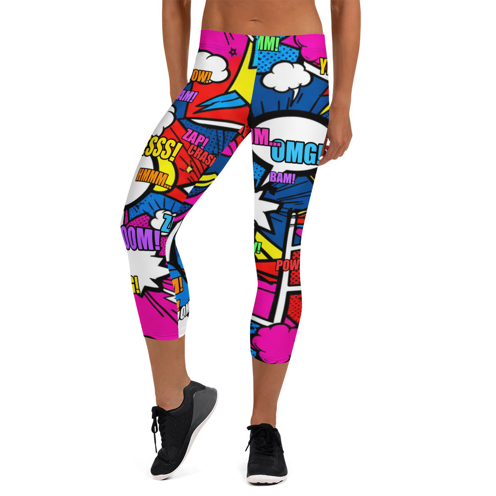 Comic Ninja Night Capri Leggings | GearBunch