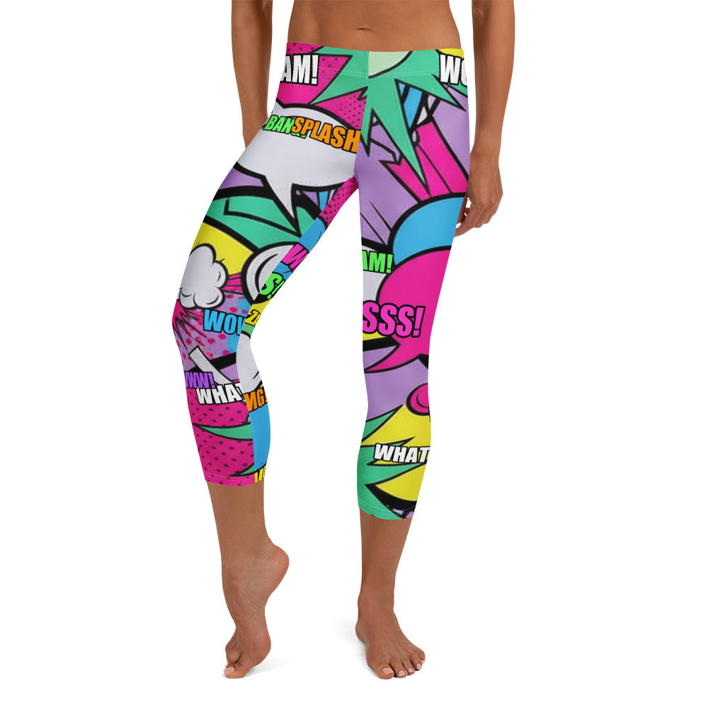 Comic Strip Pop Candy Capri Leggings | GearBunch