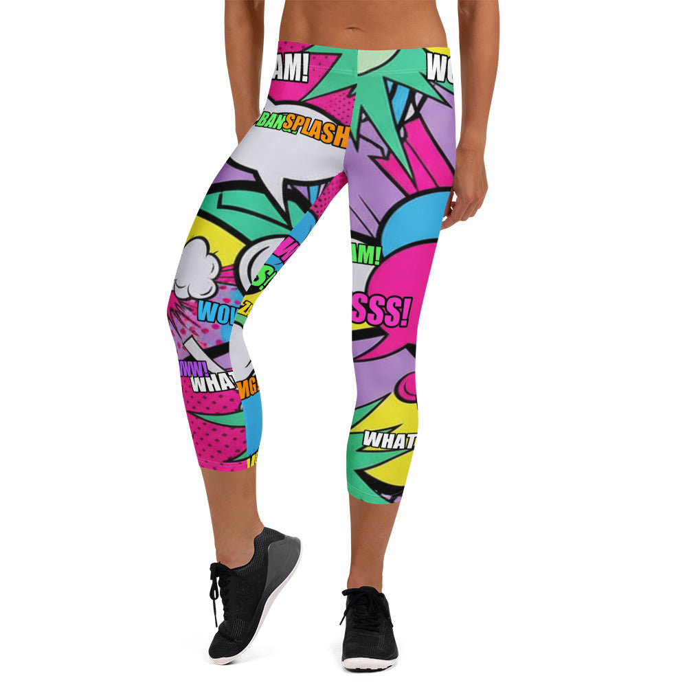 Comic Strip Pop Candy Capri Leggings | GearBunch