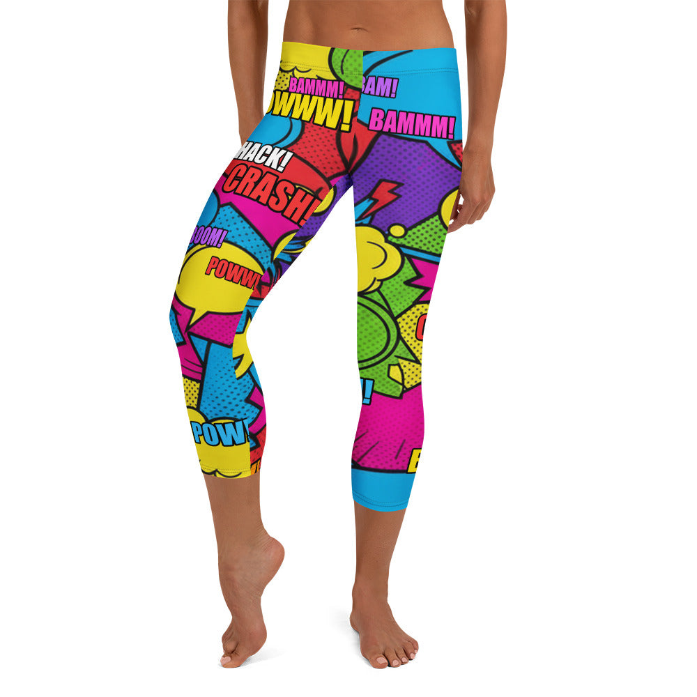 Comic Retro Sunday Capri Leggings | GearBunch