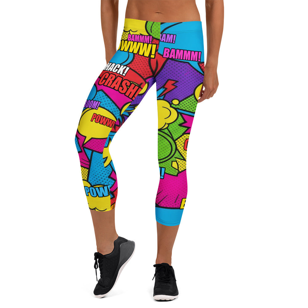 Comic Retro Sunday Capri Leggings | GearBunch