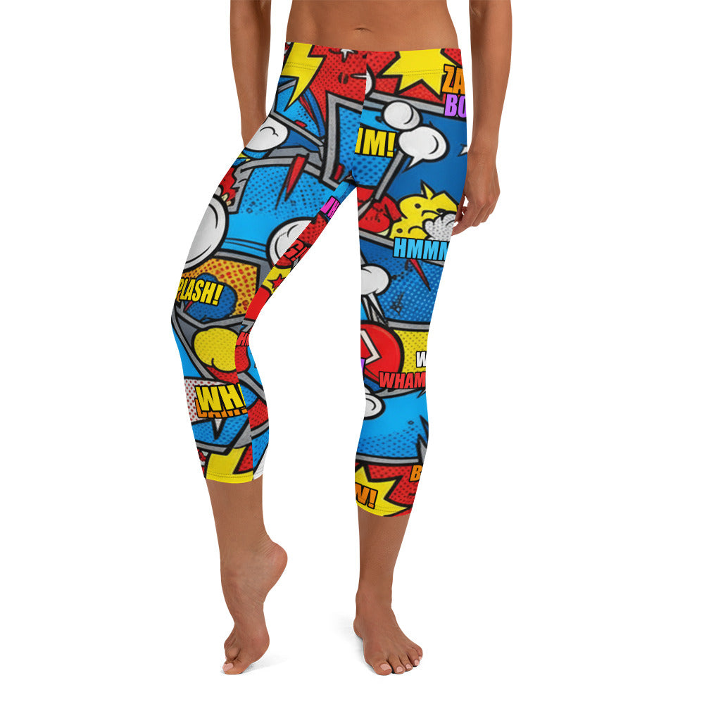 Robot Wars Comic Capri Leggings | GearBunch