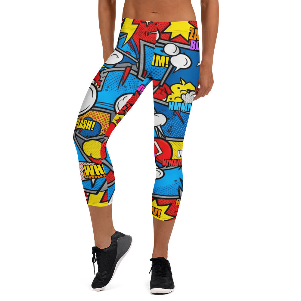 Robot Wars Comic Capri Leggings | GearBunch