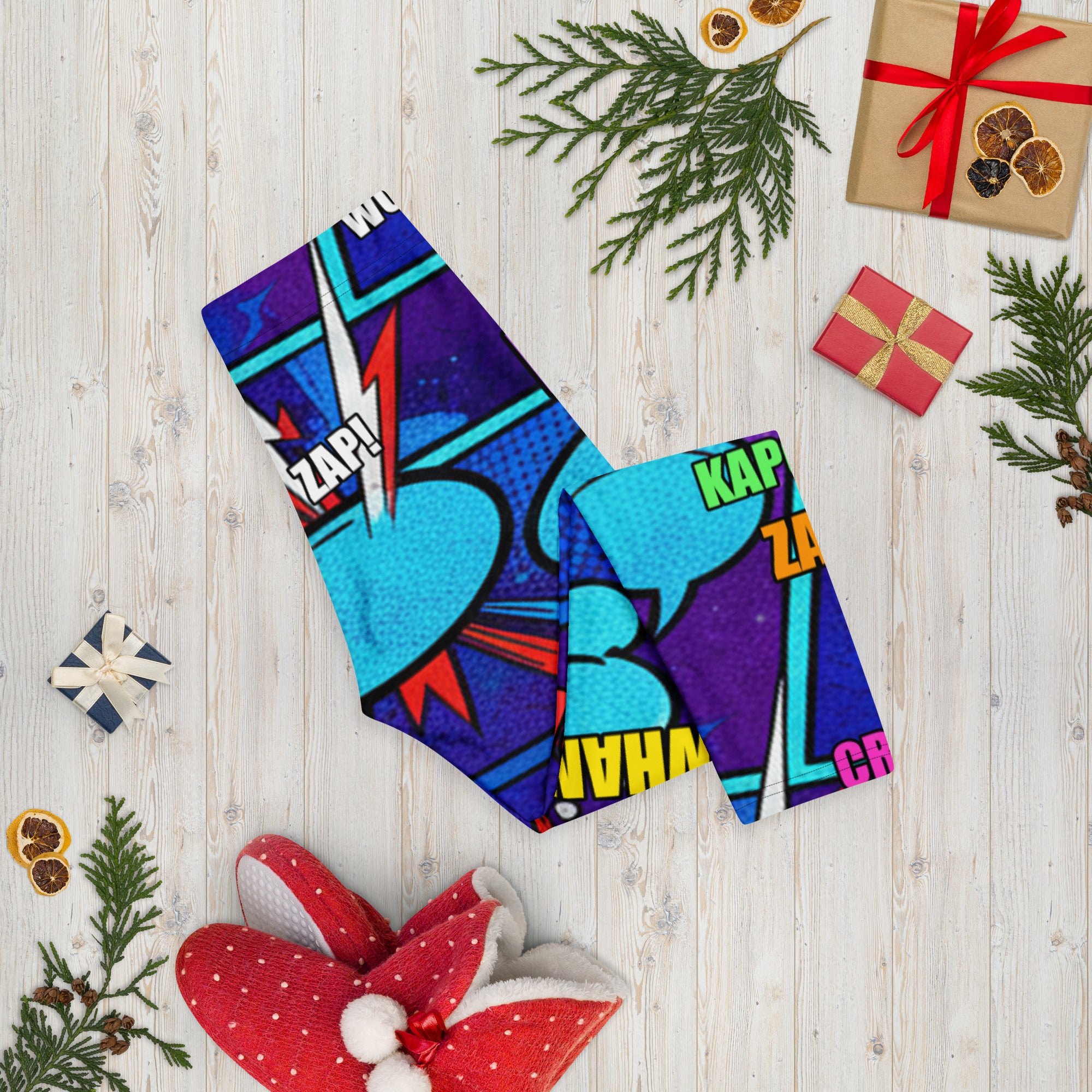 Comic Strip Space Battle Capri Leggings | GearBunch