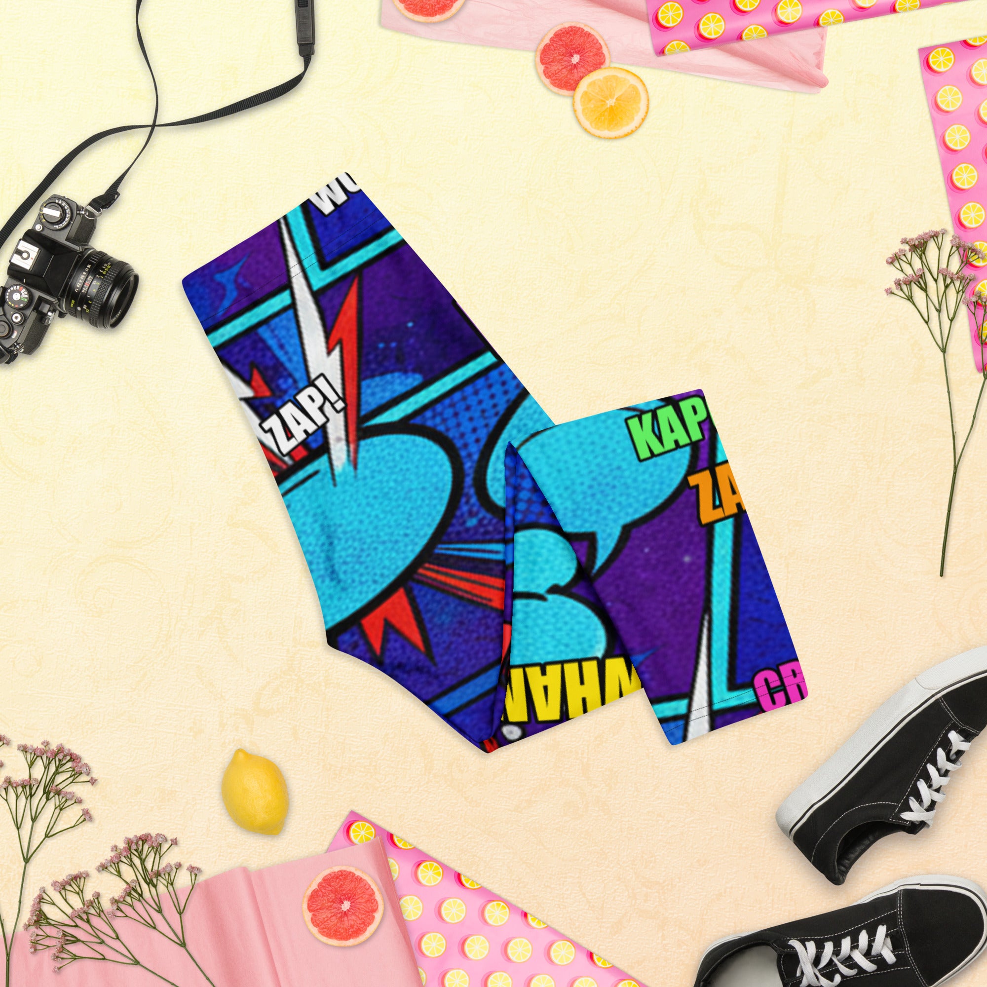 Comic Strip Space Battle Capri Leggings | GearBunch