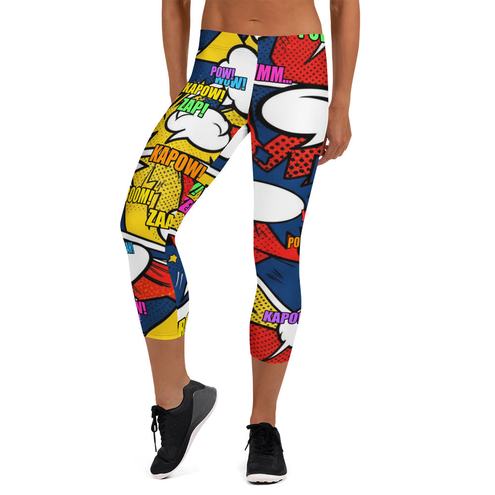 Comic Strip Thunder Punch Capri Leggings | GearBunch