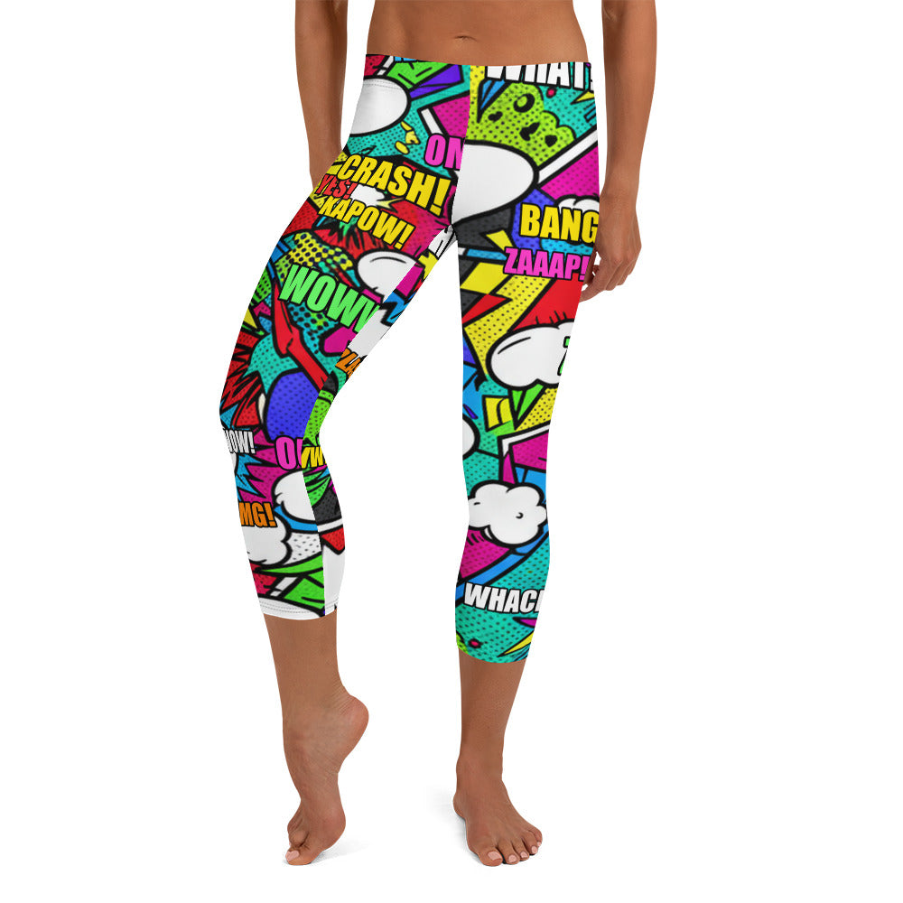 Comic Zombie Apocalypse Capri Leggings | GearBunch