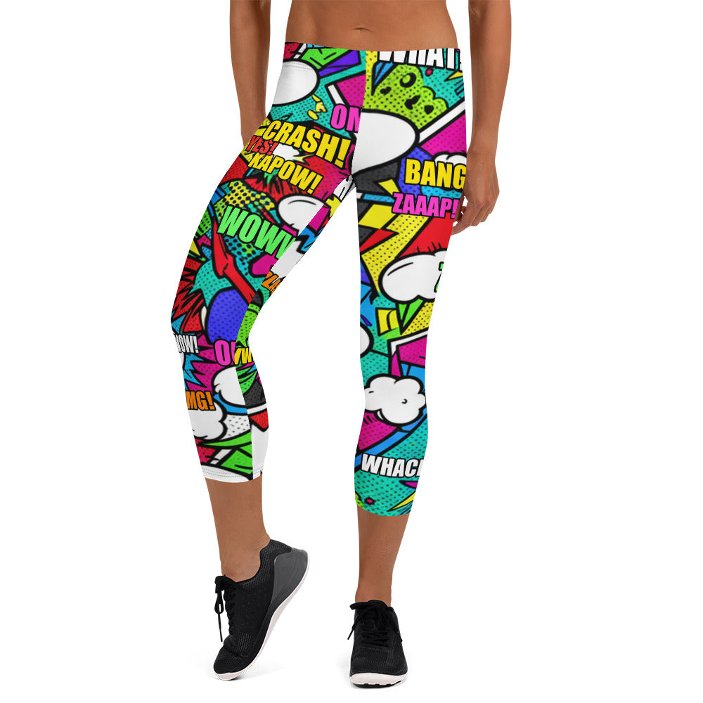 Comic Zombie Apocalypse Capri Leggings | GearBunch
