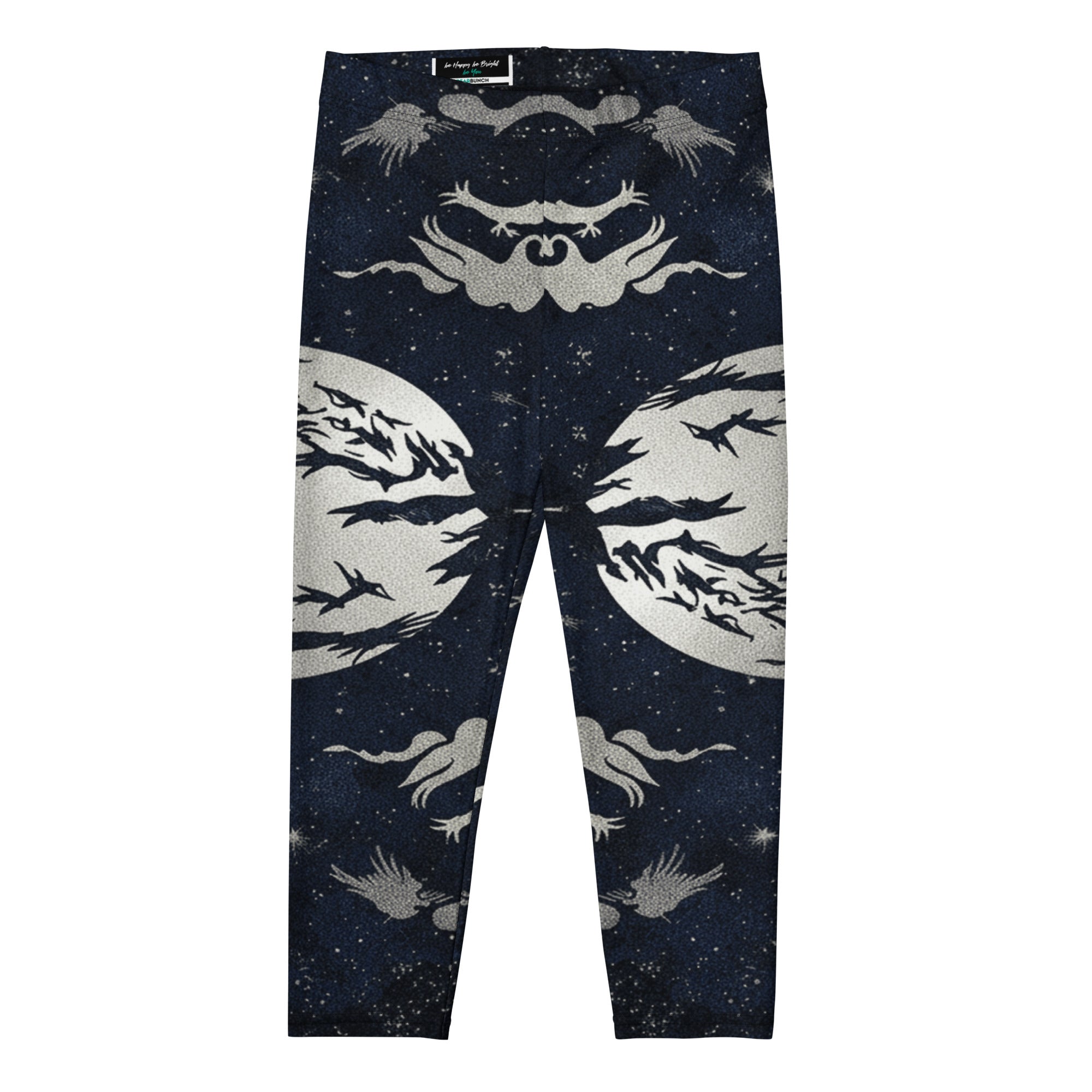 Moonlit Crow Capri Leggings | GearBunch