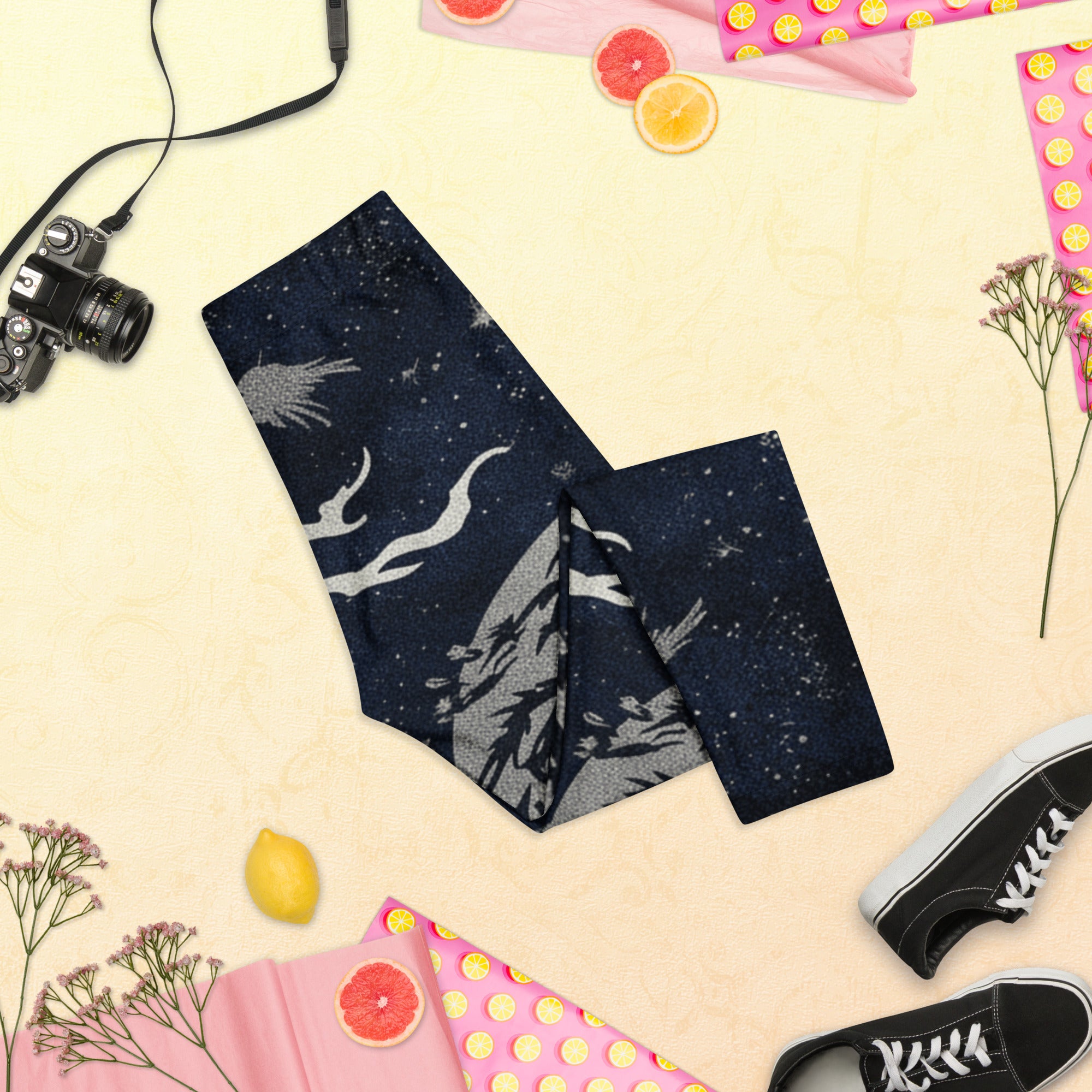 Moonlit Crow Capri Leggings | GearBunch