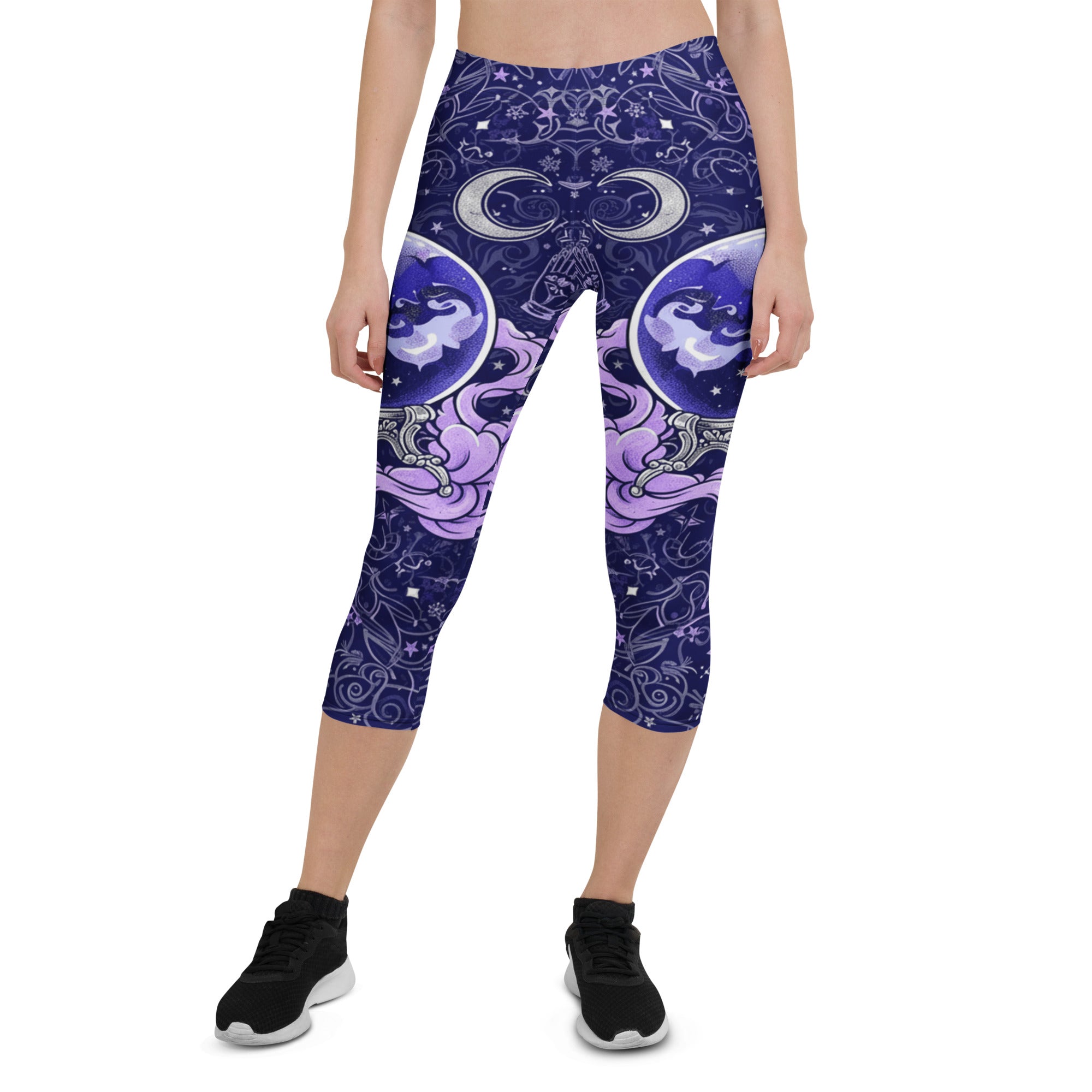 Crystal Ball Smoke Magic Capri Leggings | GearBunch