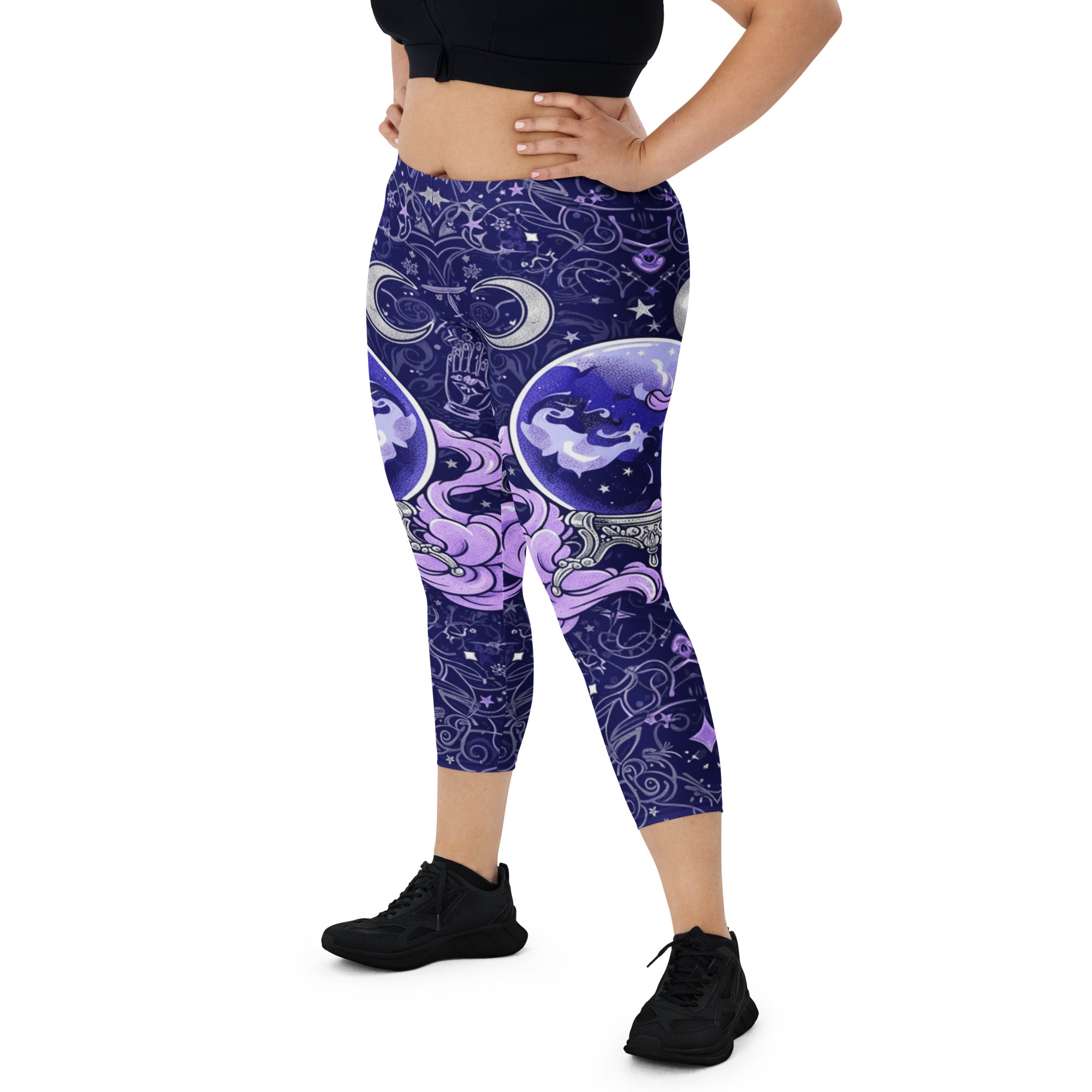 Crystal Ball Smoke Magic Capri Leggings | GearBunch