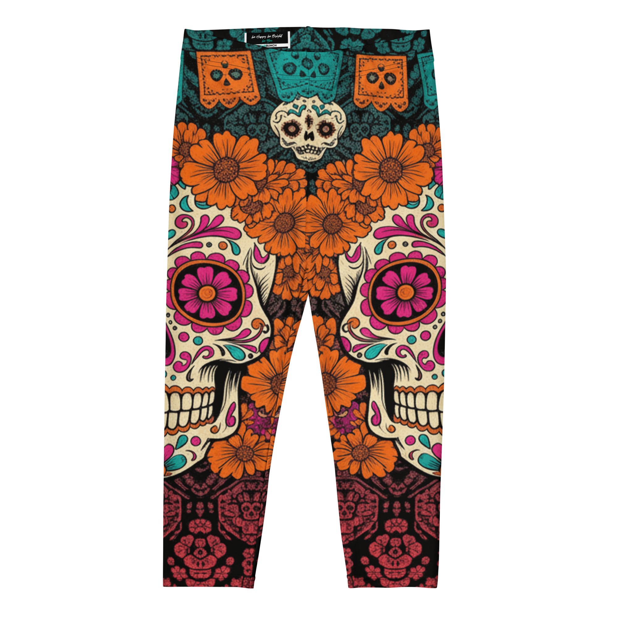 Día de los Muertos Marigold Capri Leggings | GearBunch