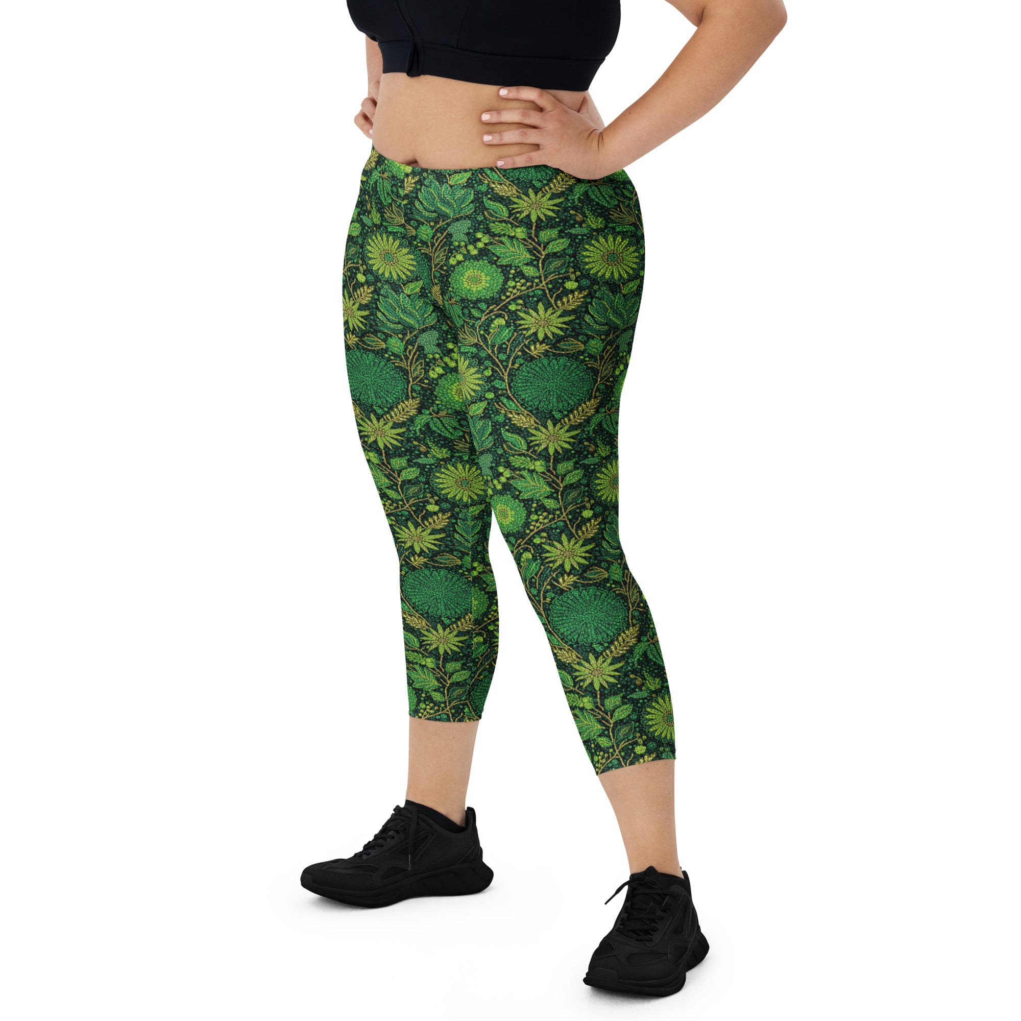Emerald Jungle Capri Leggings | GearBunch