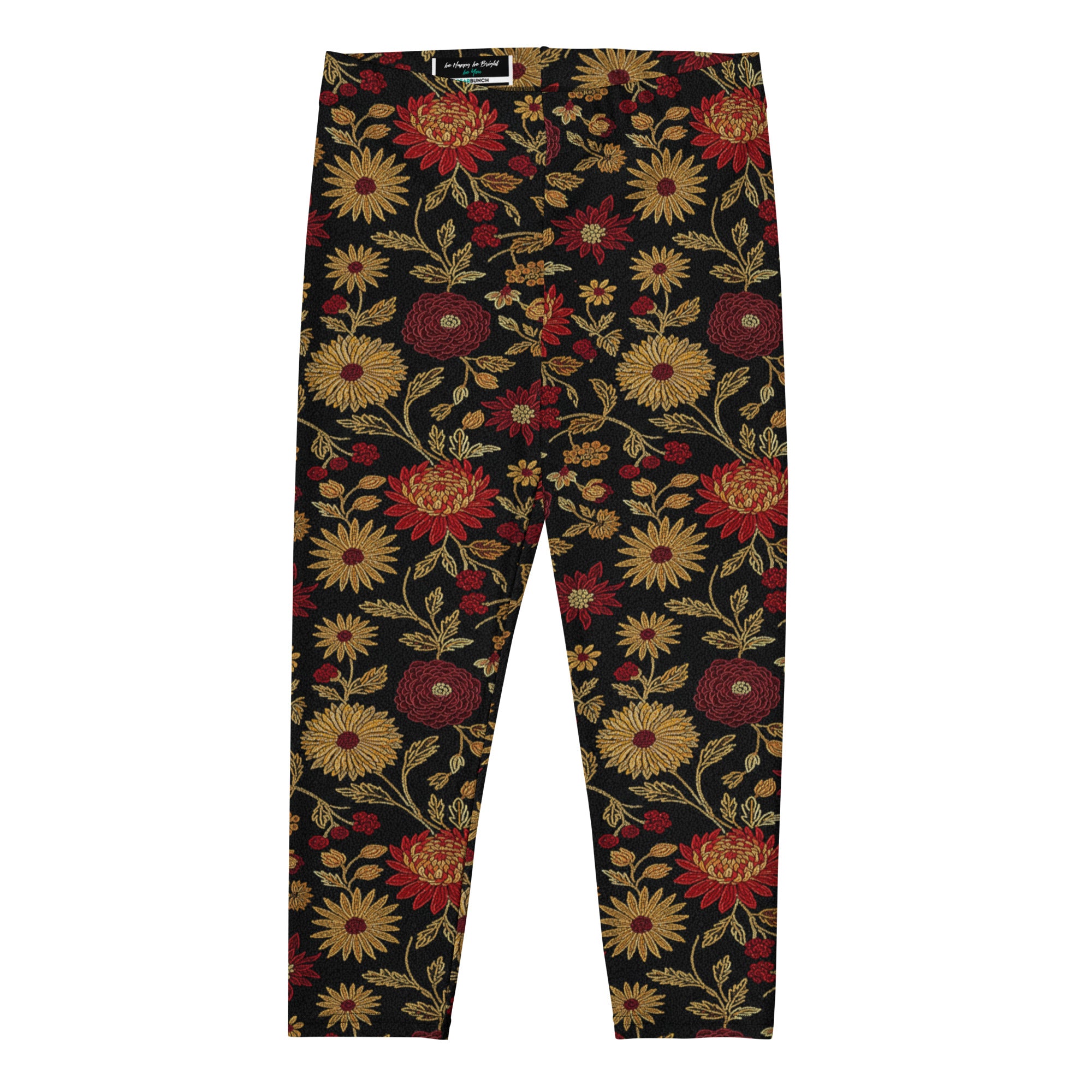 Gold Rose Garden Capri Leggings | GearBunch