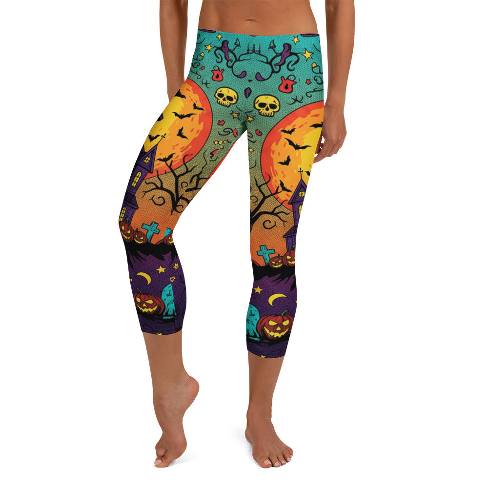 Haunted Manor Twilight Capri Leggings | GearBunch