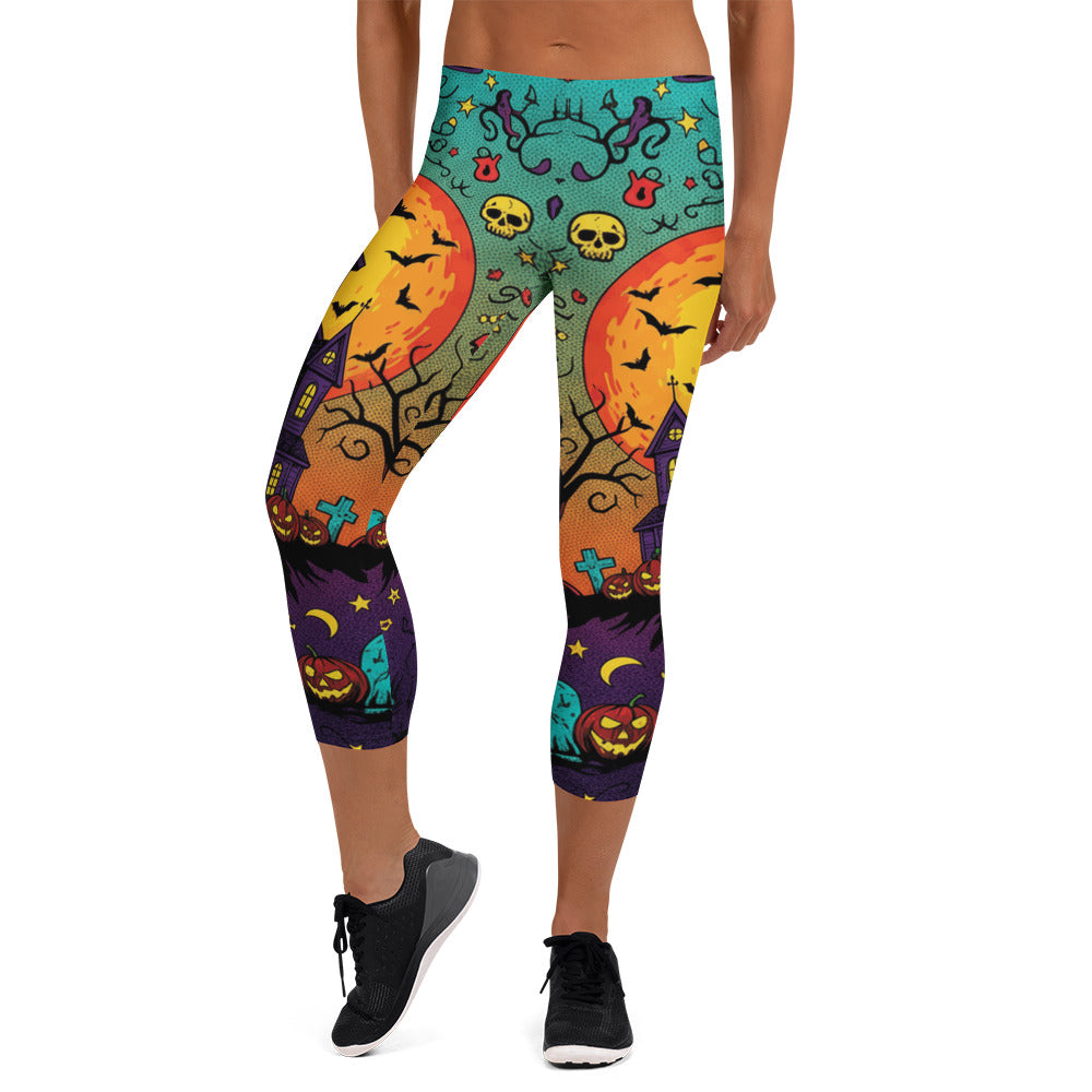 Haunted Manor Twilight Capri Leggings | GearBunch