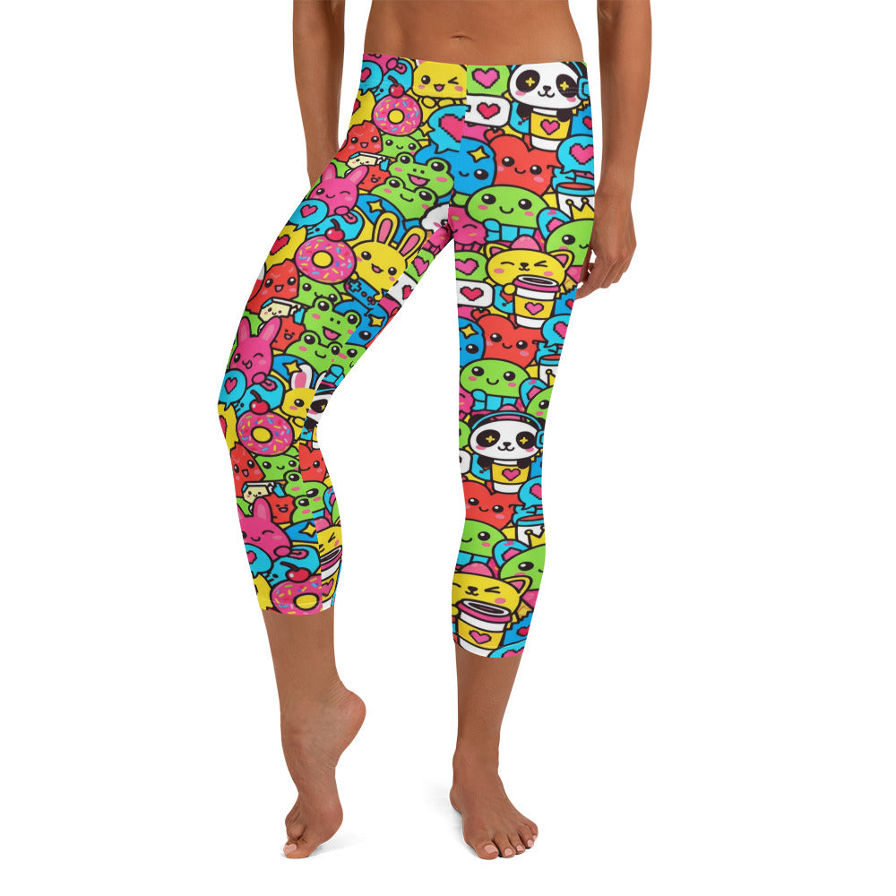 Kawaii Arcade Game Capri Leggings | GearBunch