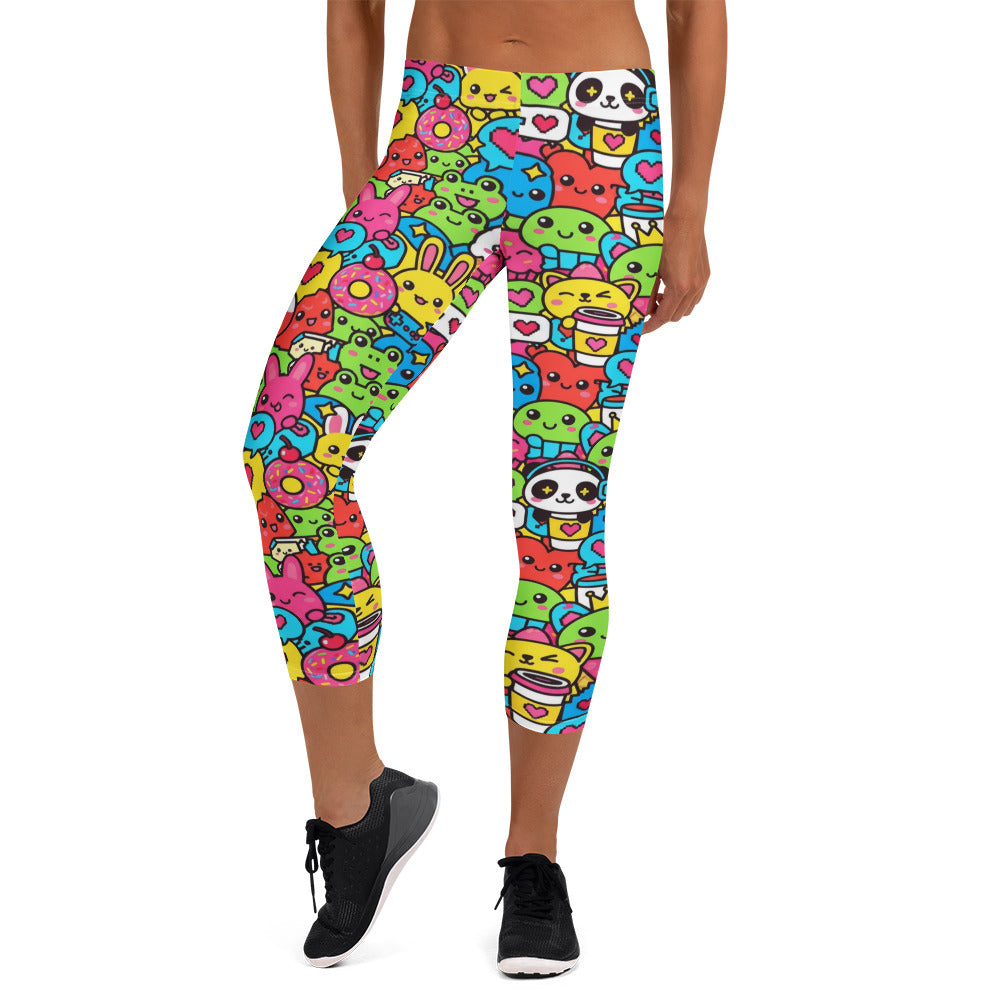 Kawaii Arcade Game Capri Leggings | GearBunch
