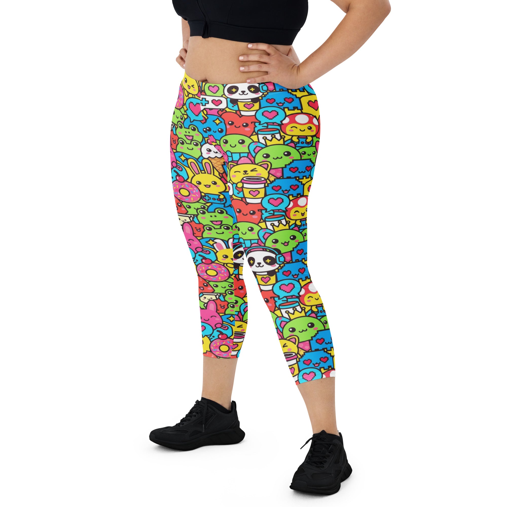 Kawaii Arcade Game Capri Leggings | GearBunch