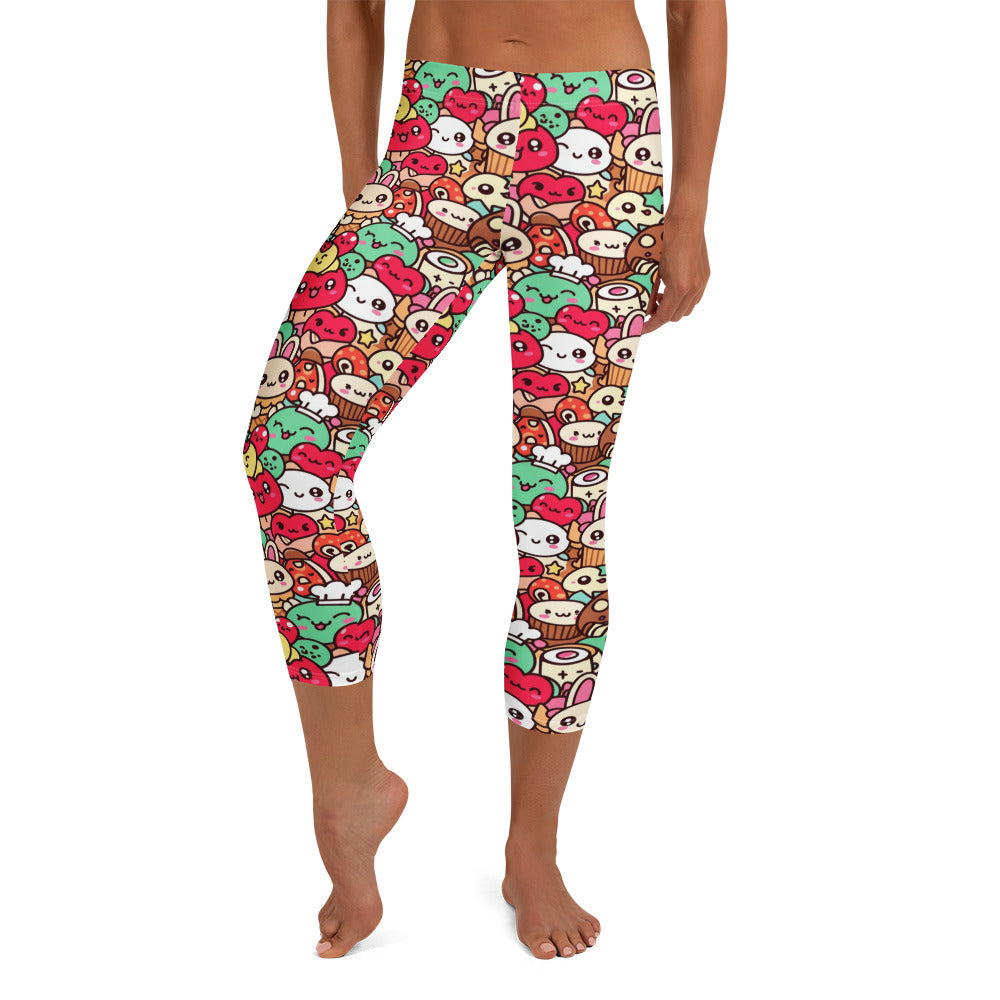 Kawaii Bakery Shop Capri Leggings | GearBunch