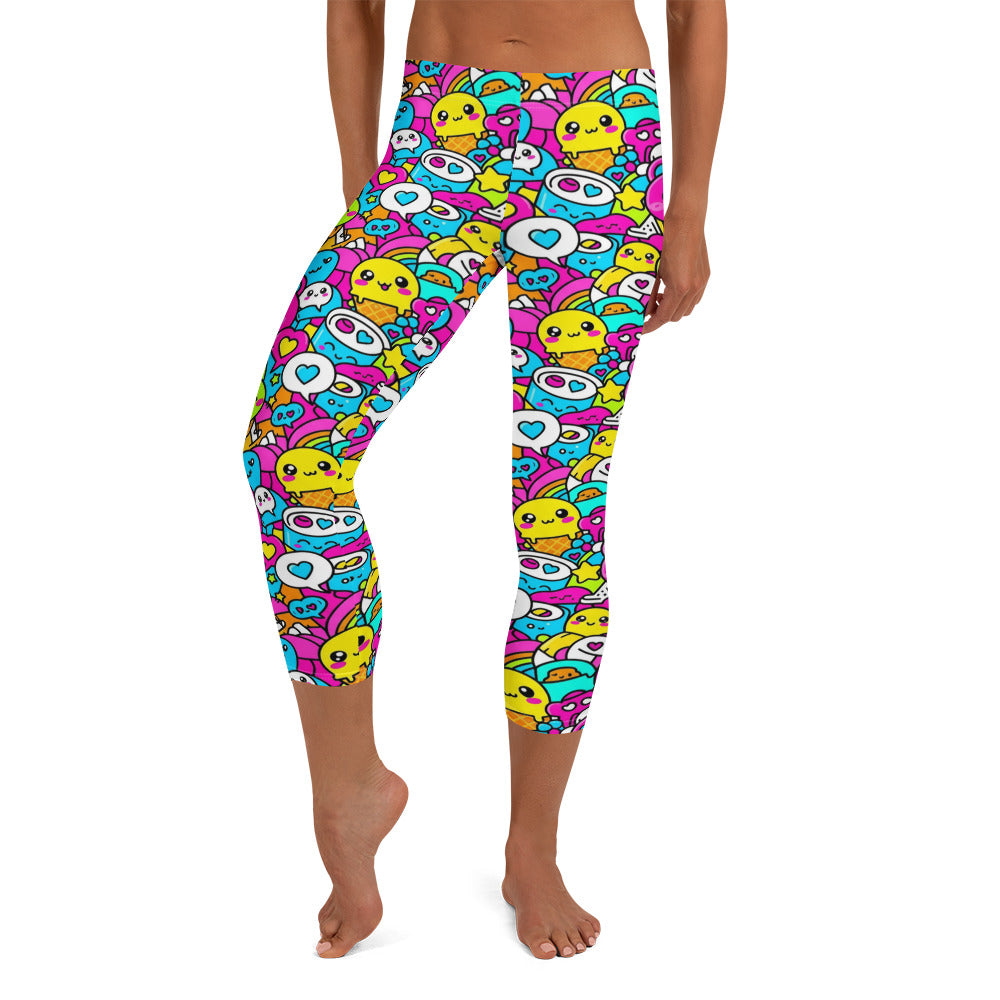 Kawaii Candy Land Capri Leggings | GearBunch