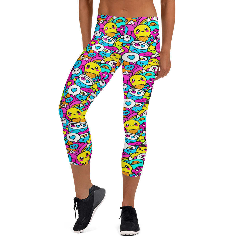 Kawaii Candy Land Capri Leggings | GearBunch