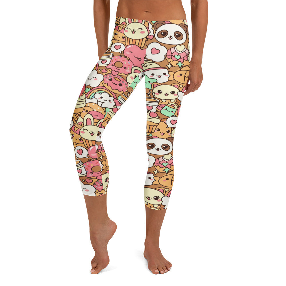 Kawaii Coffee Break Capri Leggings | GearBunch