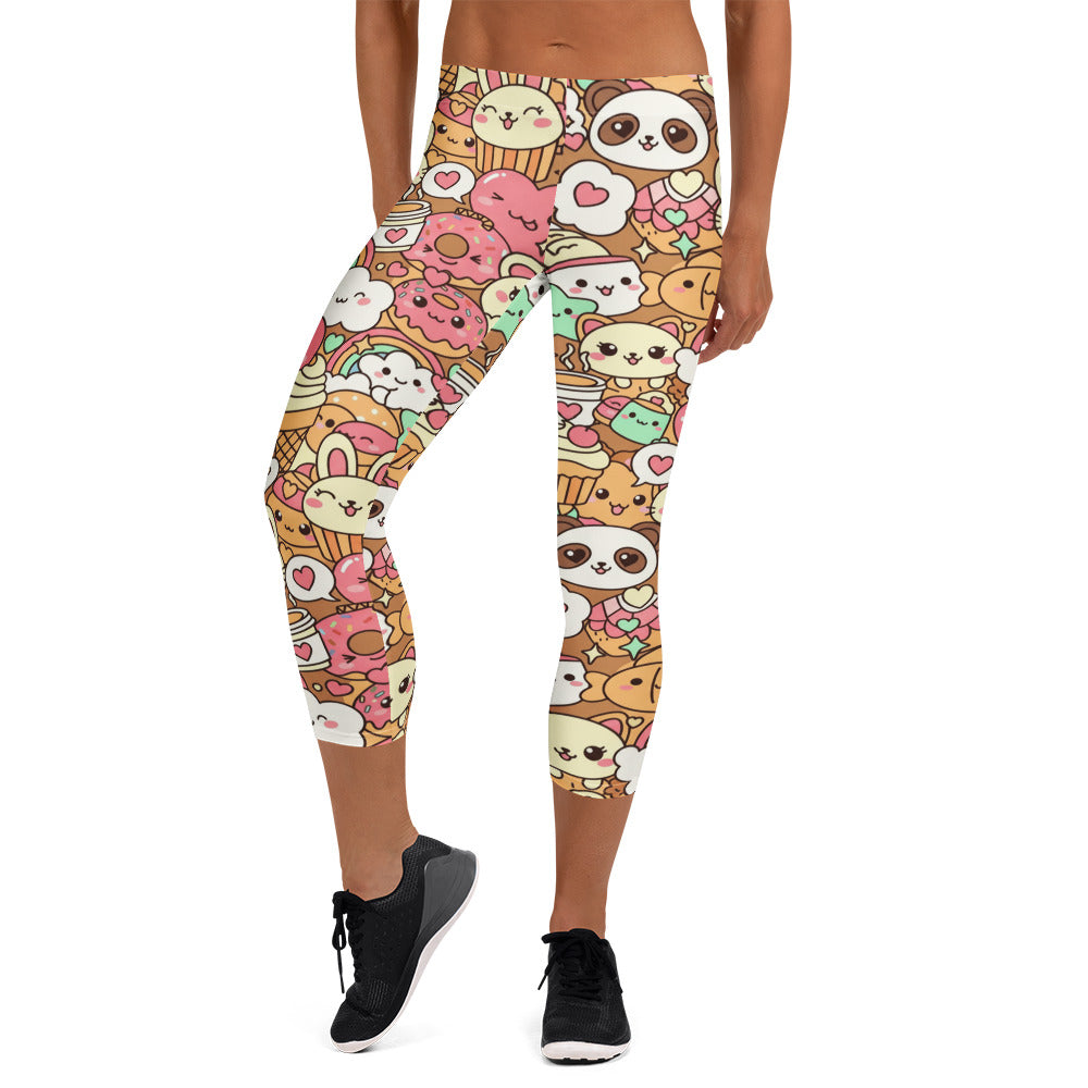 Kawaii Coffee Break Capri Leggings | GearBunch