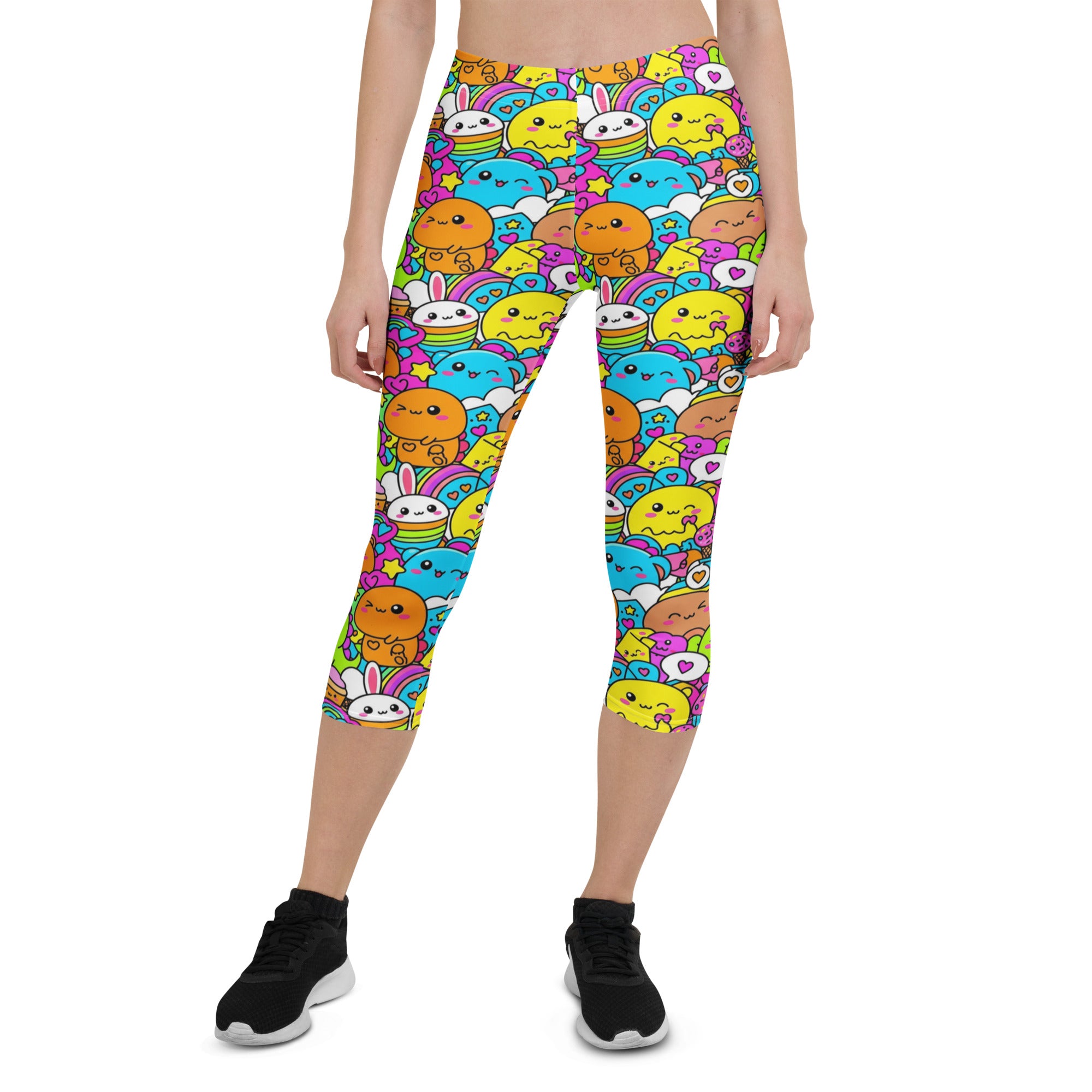 Kawaii Dinosaur Stomp Capri Leggings | GearBunch