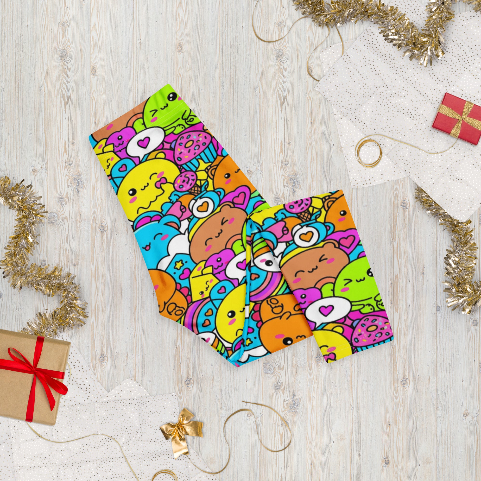 Kawaii Dinosaur Stomp Capri Leggings | GearBunch