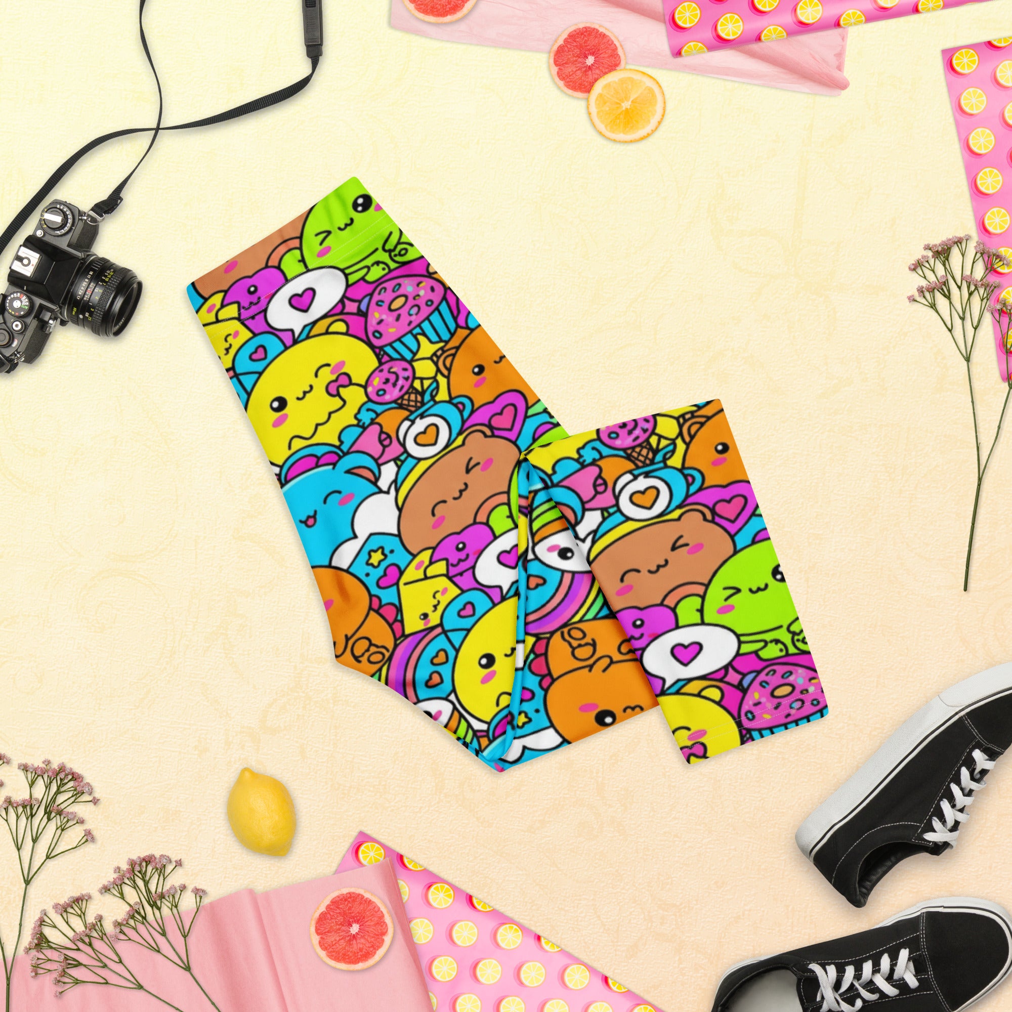 Kawaii Dinosaur Stomp Capri Leggings | GearBunch