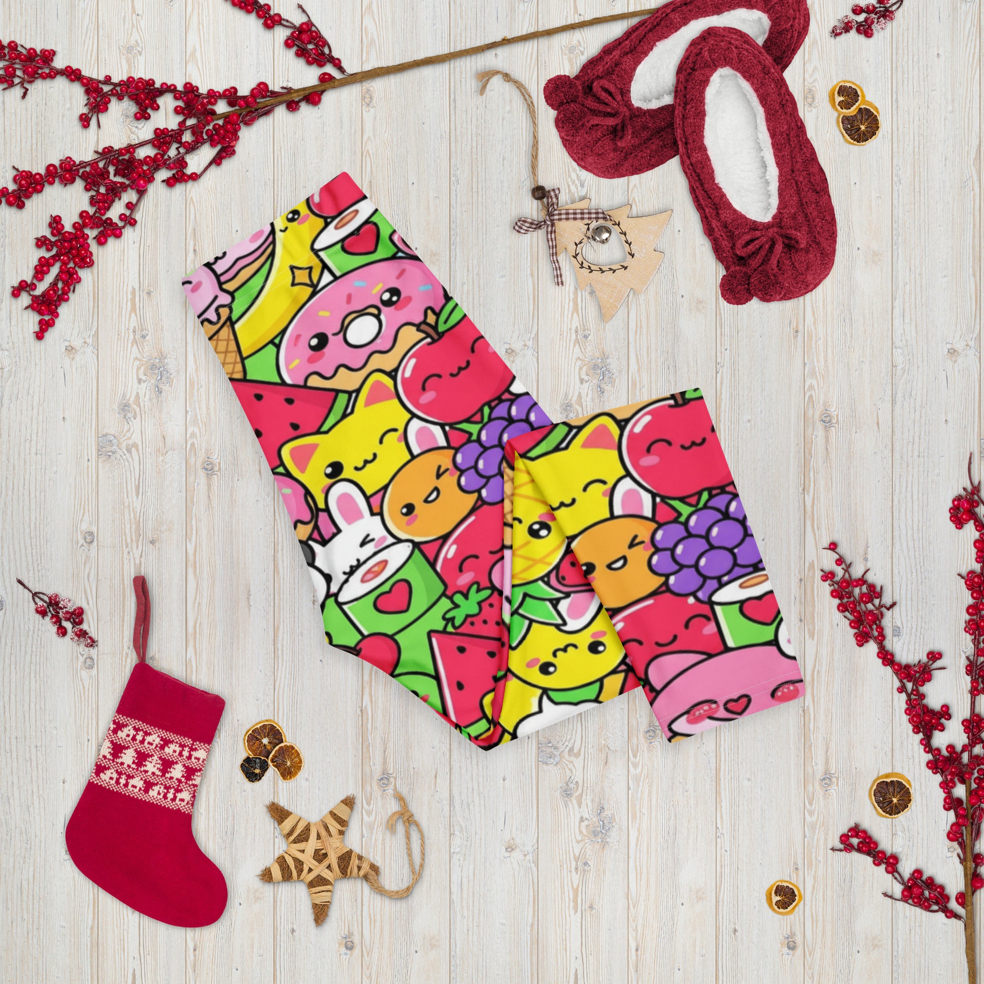 Kawaii Fruit Salad Capri Leggings | GearBunch