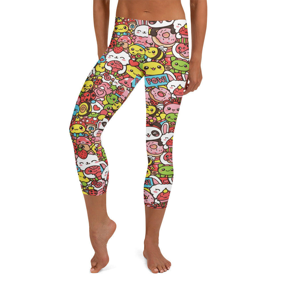Kawaii Garden Bugs Capri Leggings | GearBunch