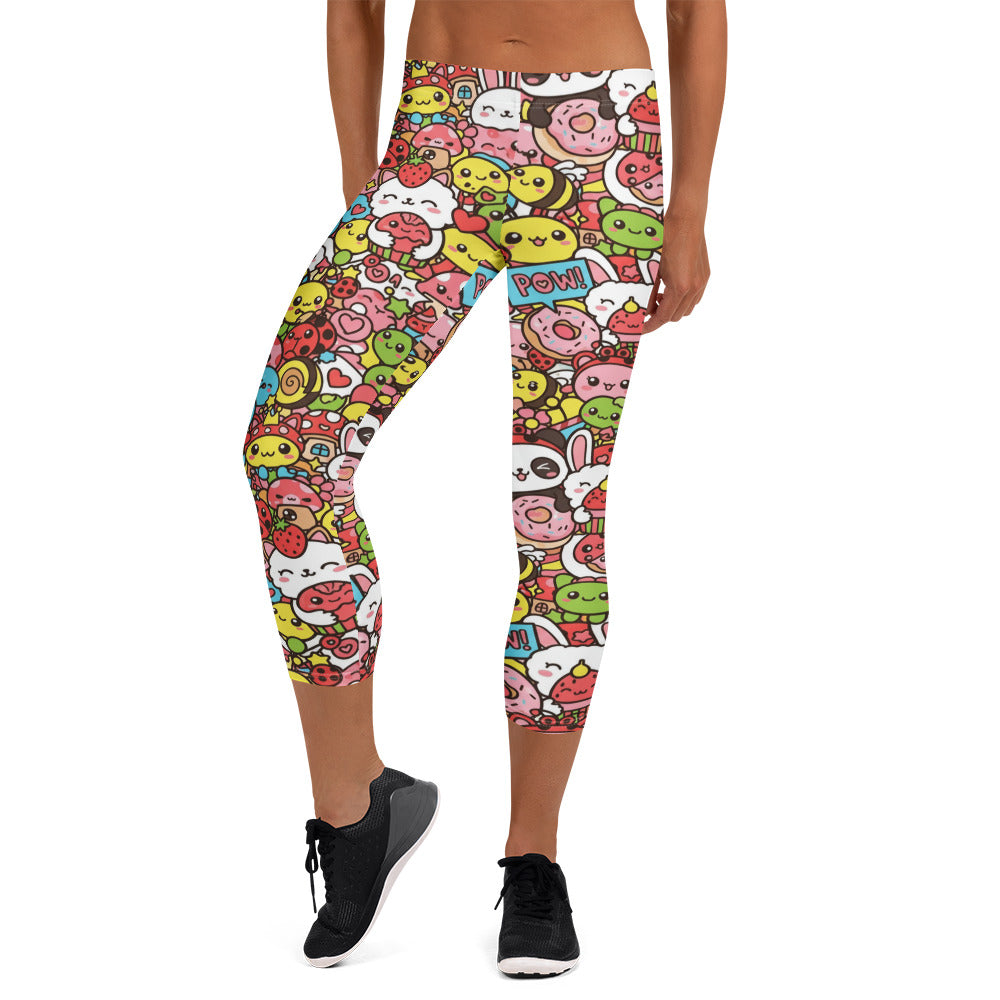 Kawaii Garden Bugs Capri Leggings | GearBunch