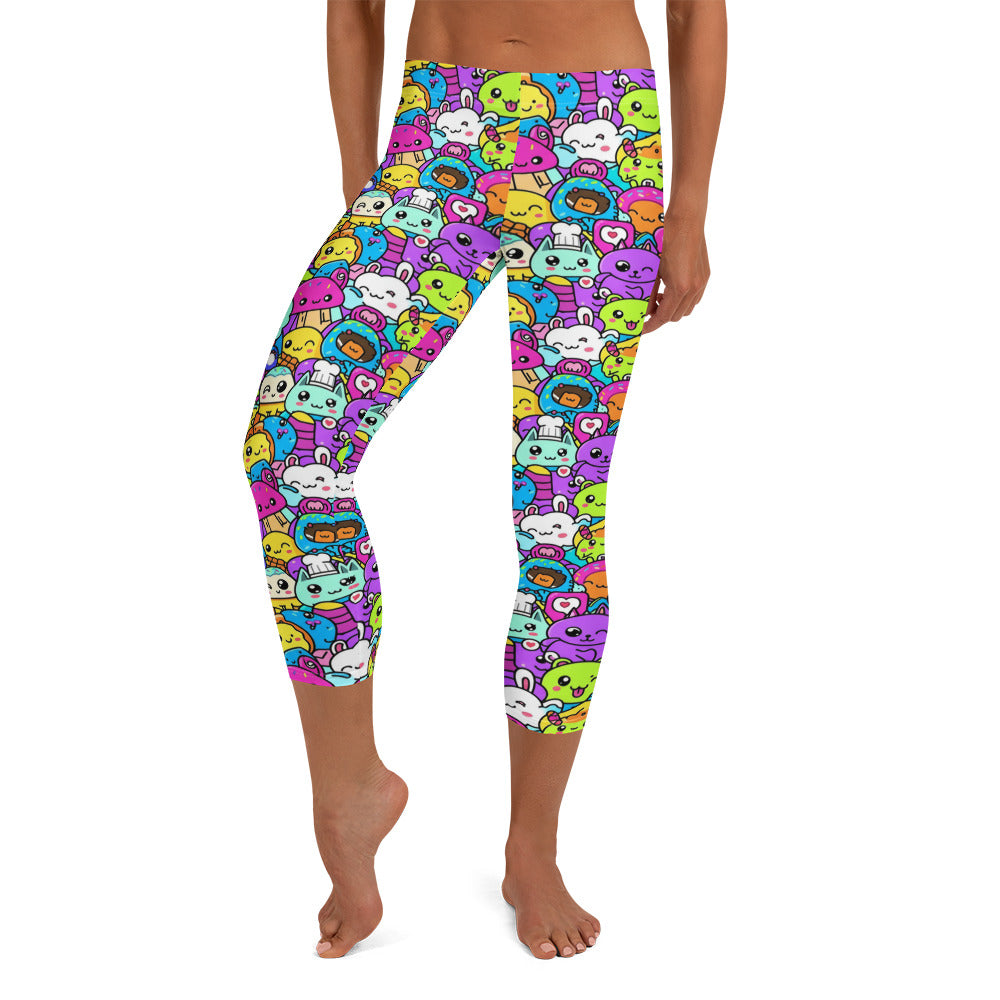 Kawaii Monster Pals Capri Leggings | GearBunch