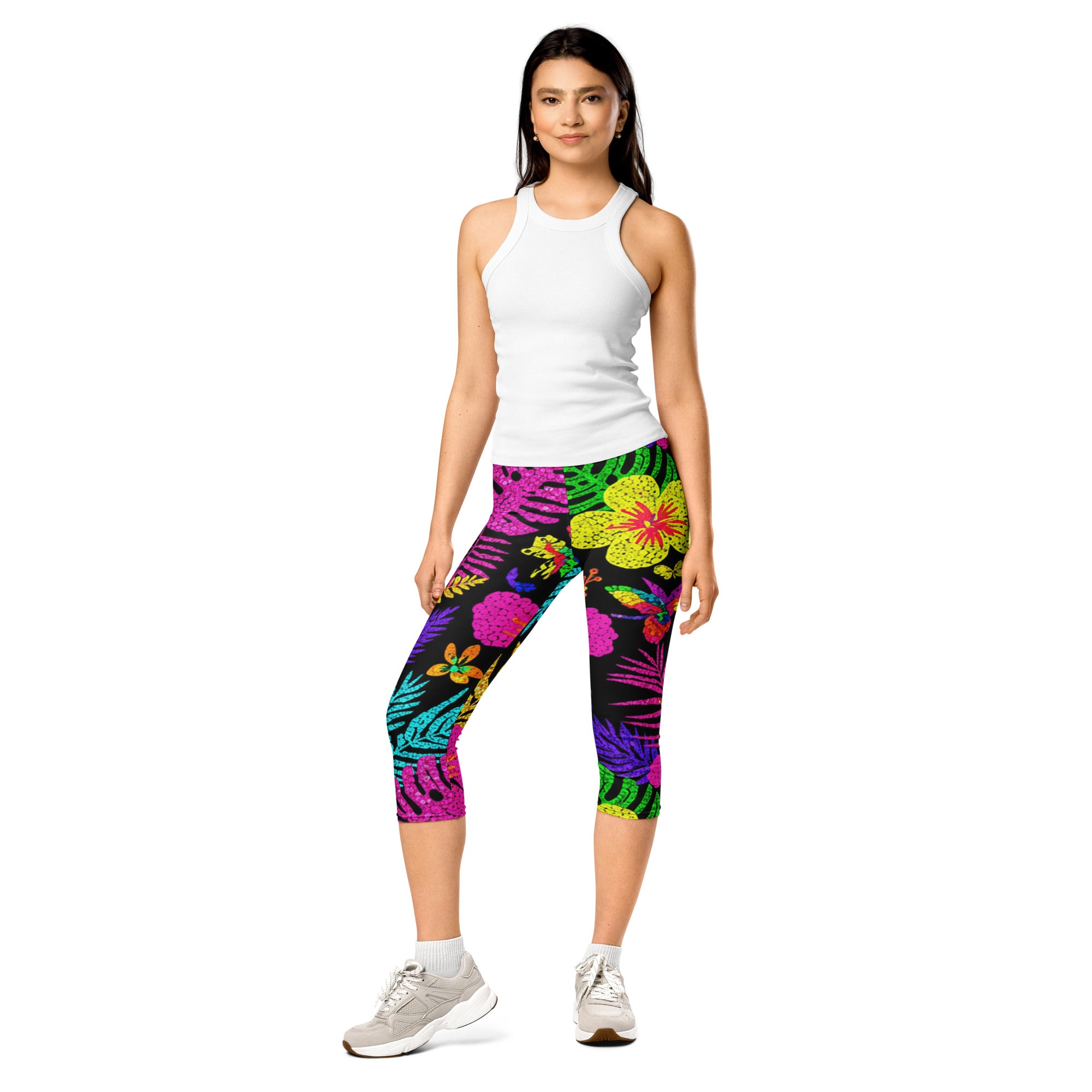 Rainbow Tropical Capri Leggings | GearBunch