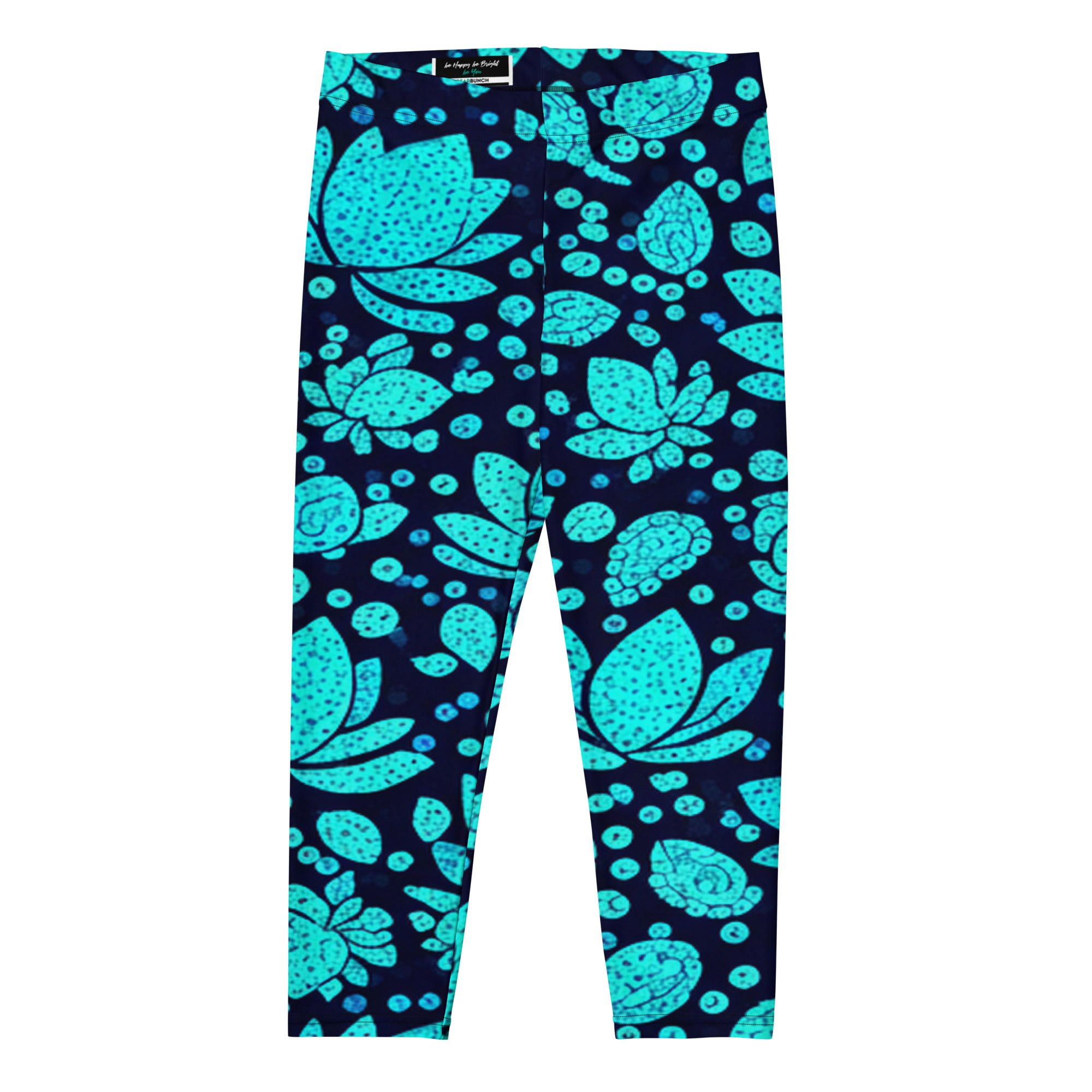 Teal Lotus Capri Leggings | GearBunch