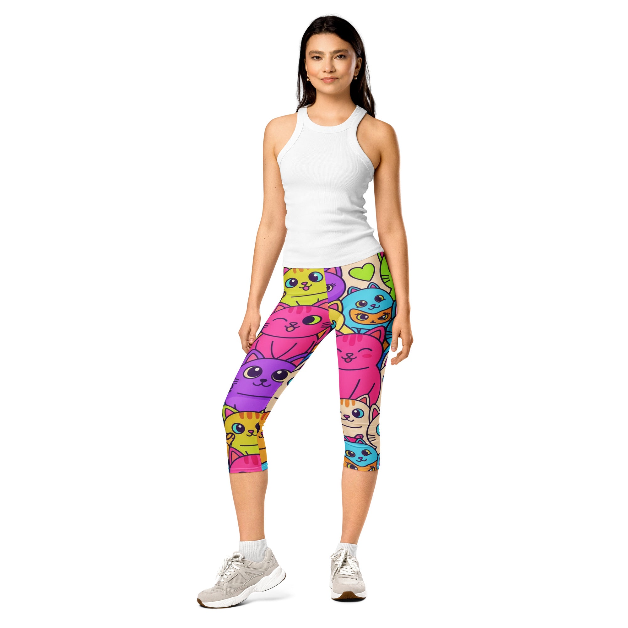 Vibrant Cats Everywhere Capri Leggings | GearBunch