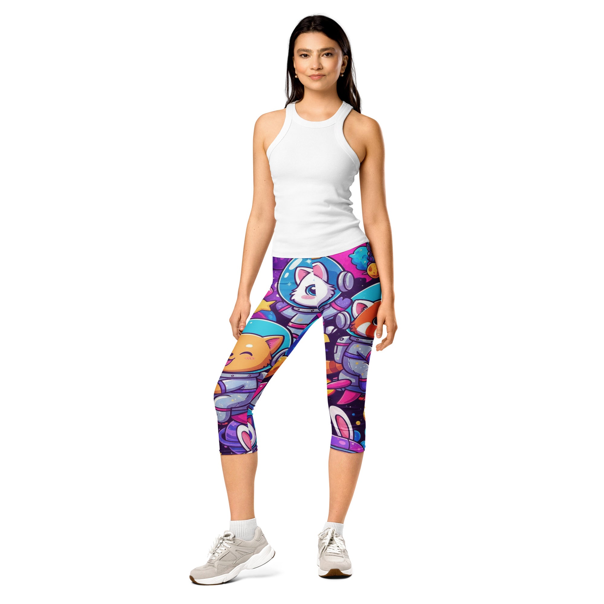 Vibrant Space Animals Capri Leggings | GearBunch