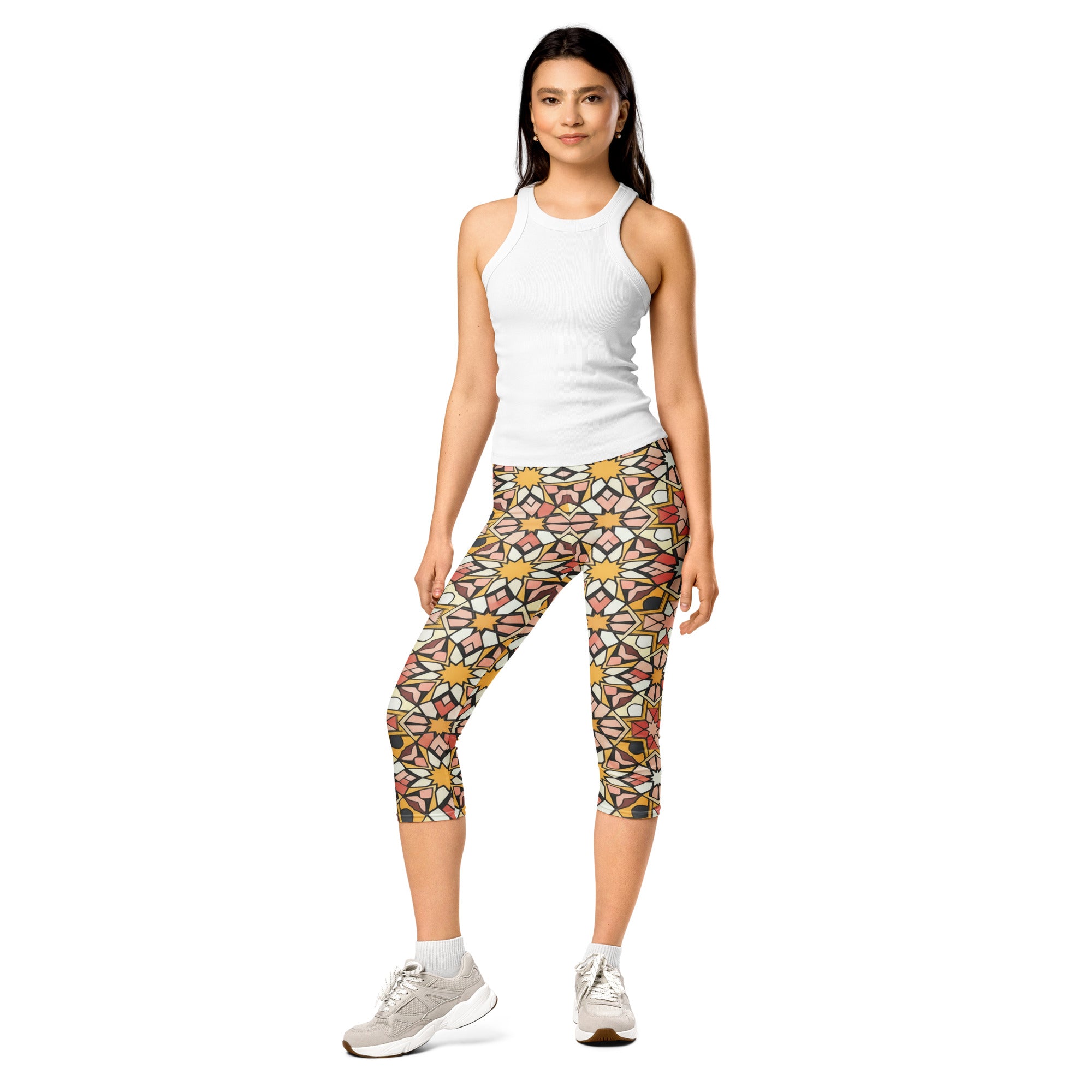 Zellige Blush Gold Capri Leggings | GearBunch