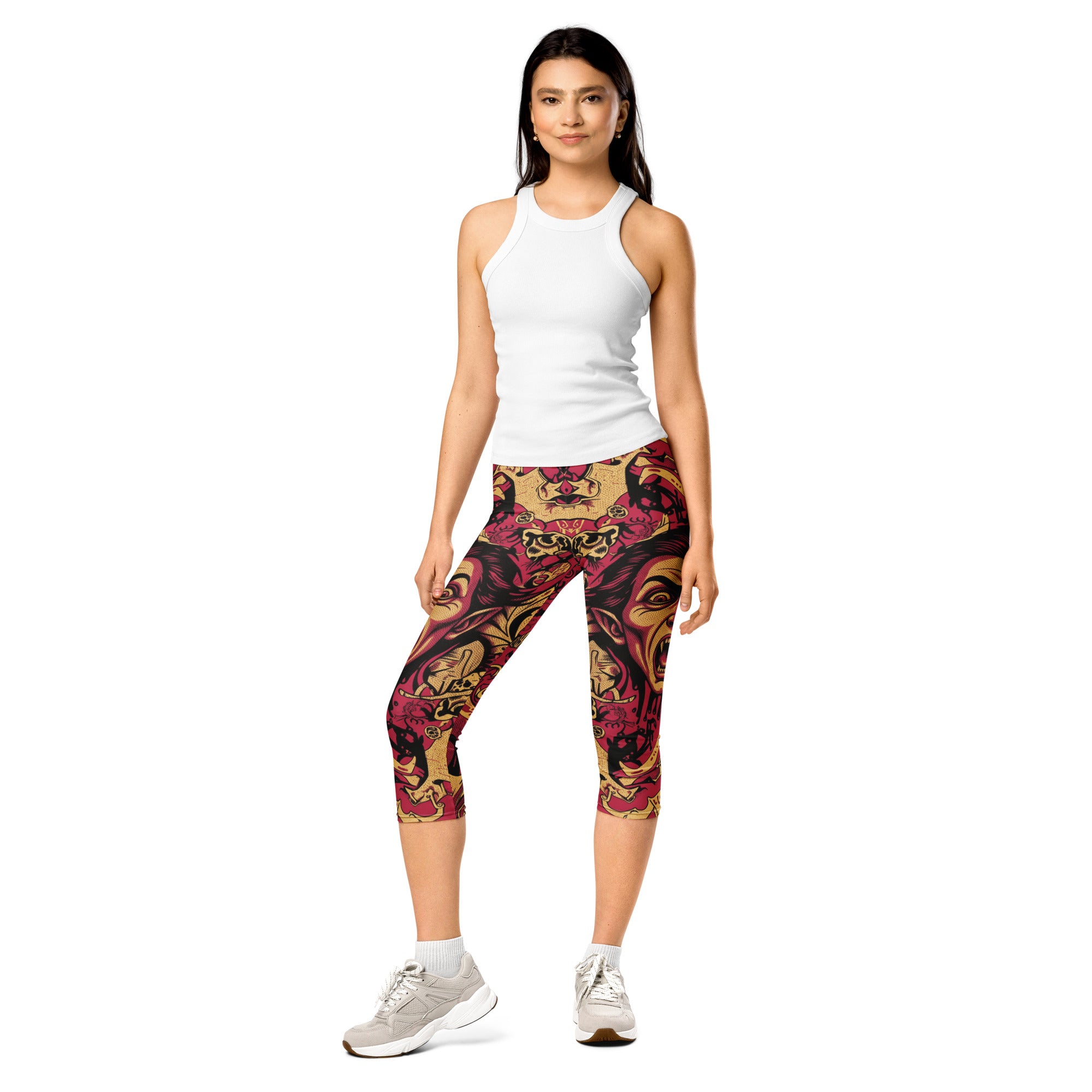 Hammer Horror Poster Collage Capri Leggings | GearBunch