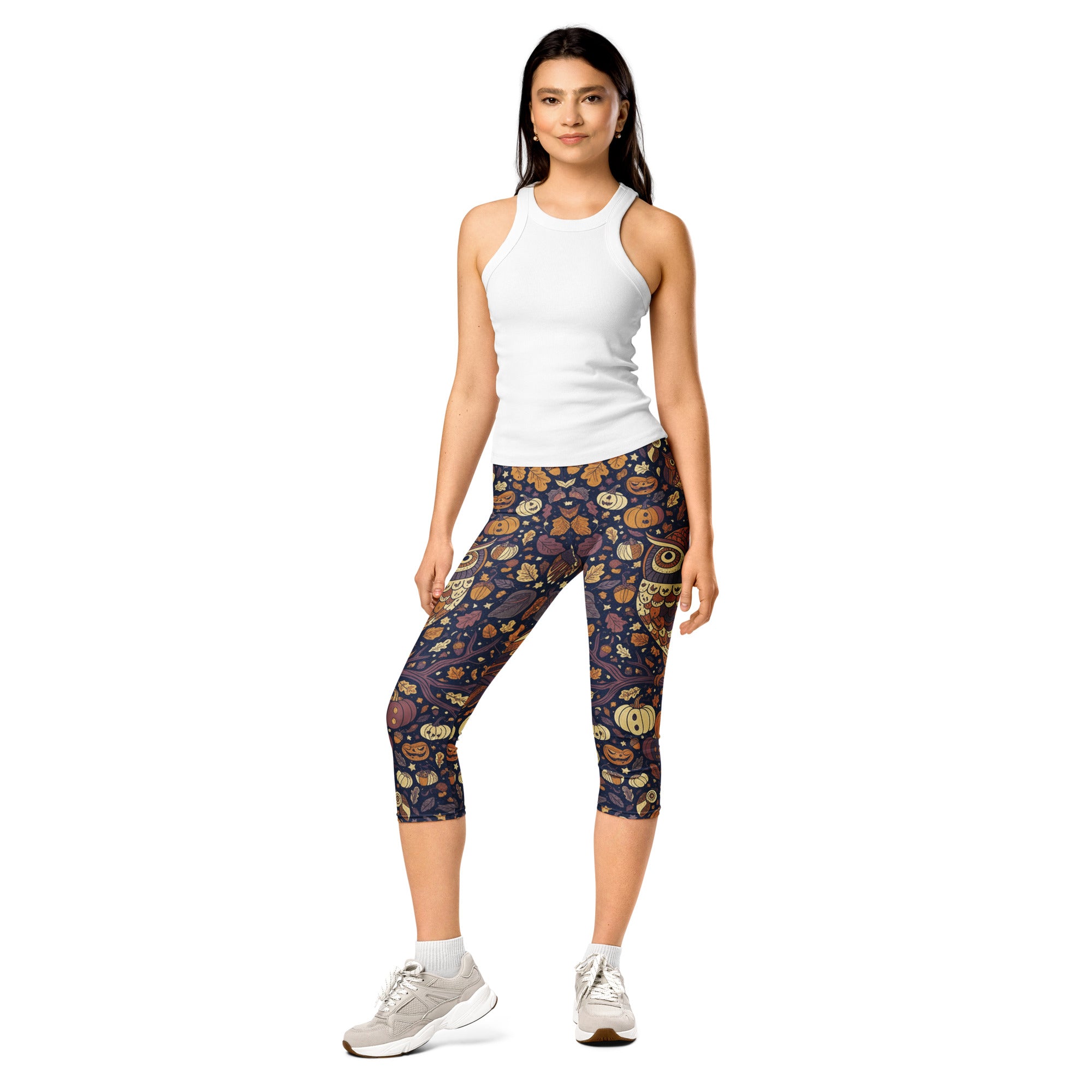 All Hallows Eve Owl Capri Leggings | GearBunch