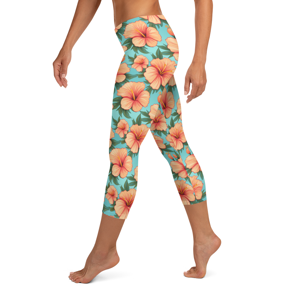 Tropical Hibiscus Capris Left View